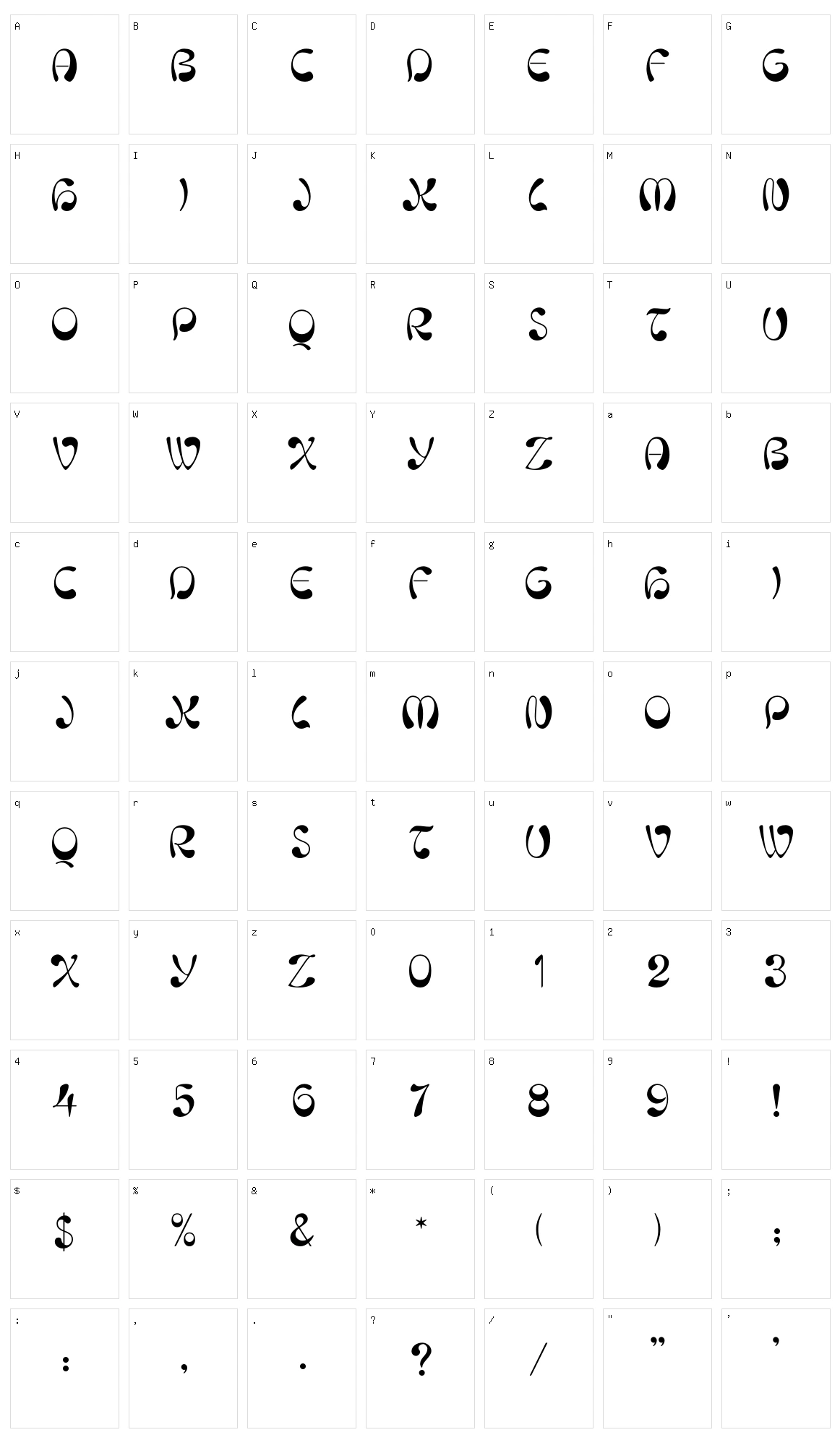 Niaisage Character Set