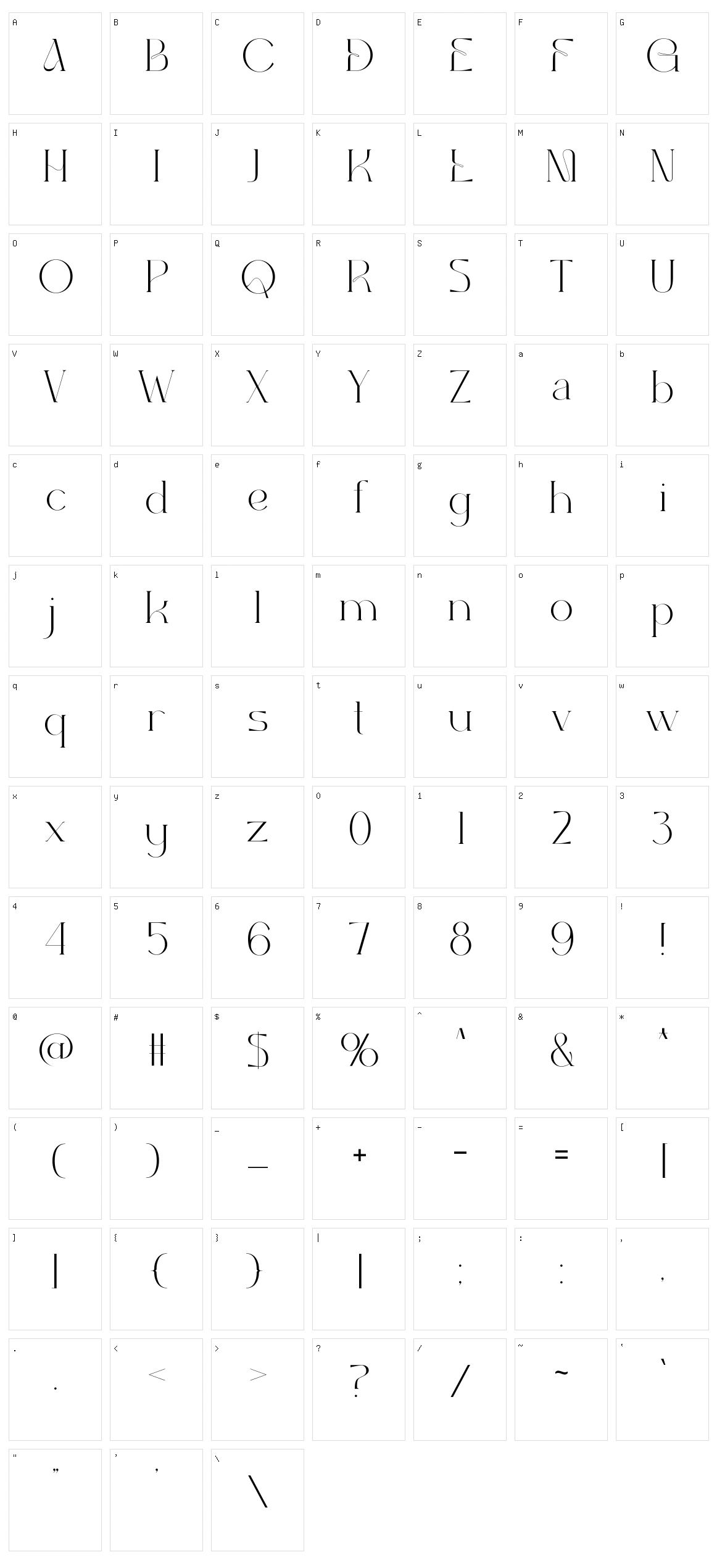 Nicole Character Set