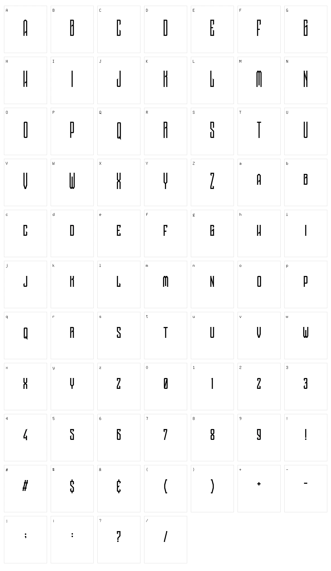 Noggovoso Character Set