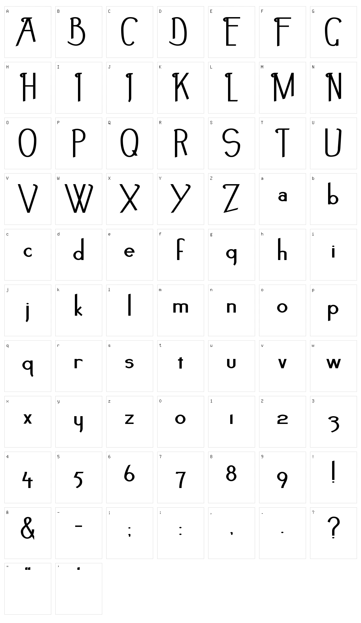 Noir-et-Blanc Character Set