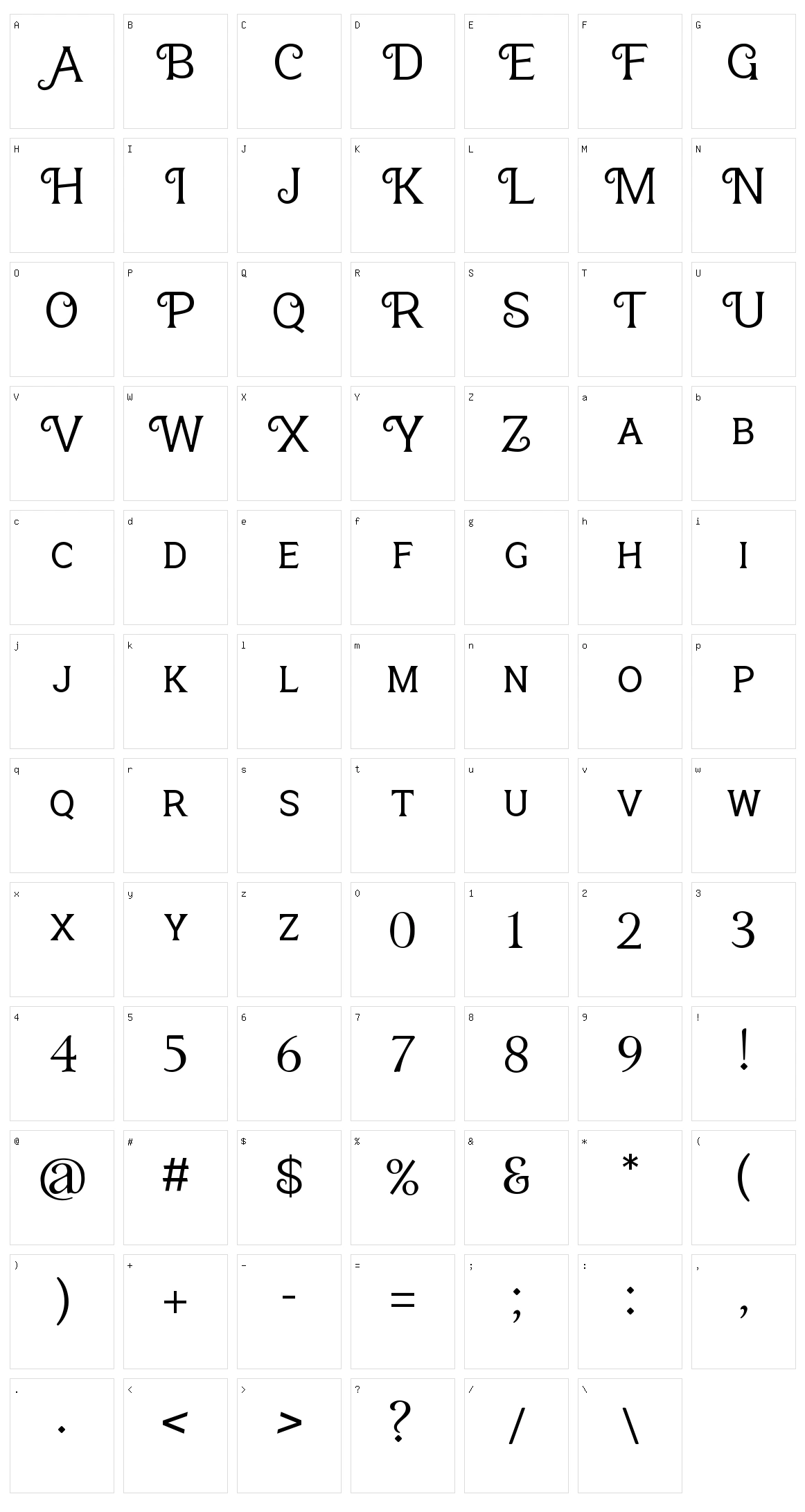 North Forest Character Set