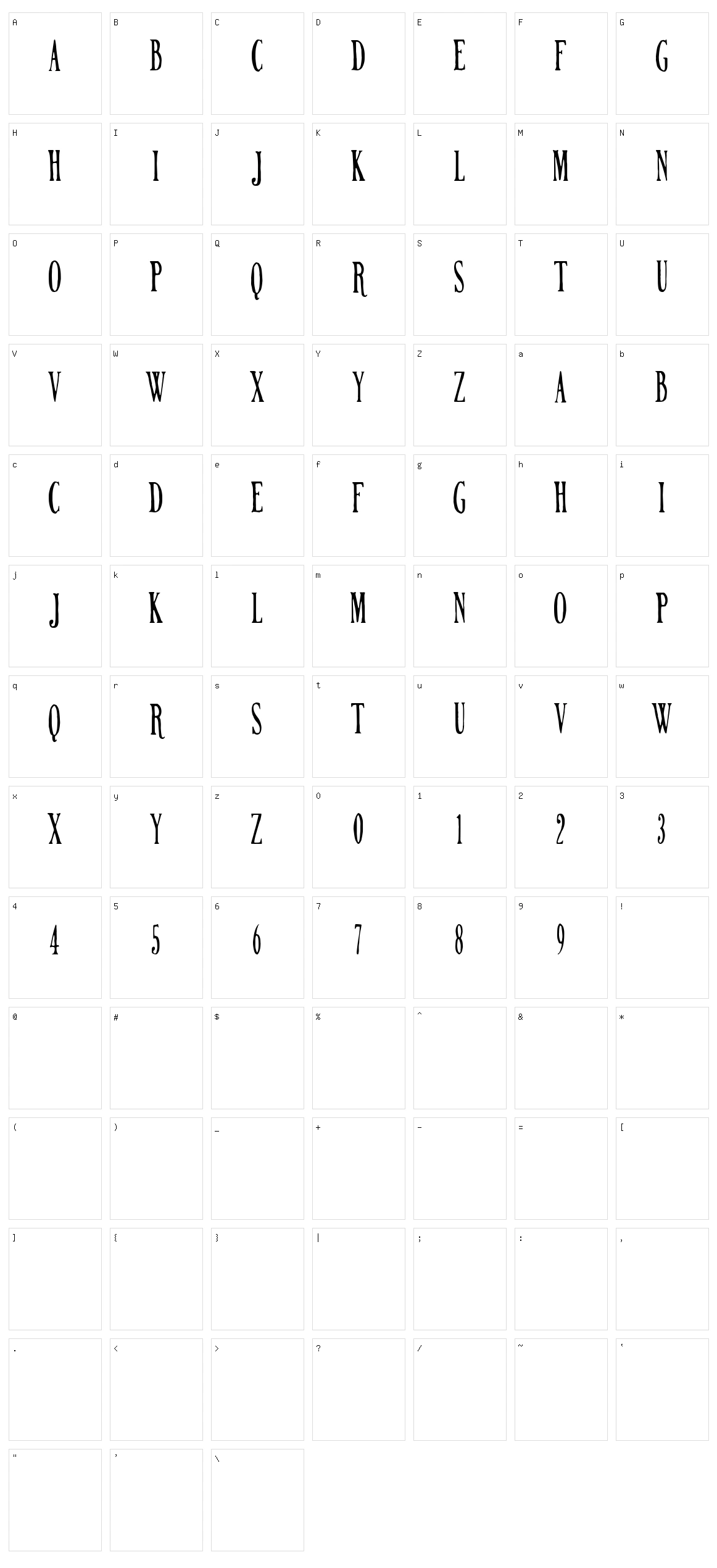 Northern Parliament Character Set