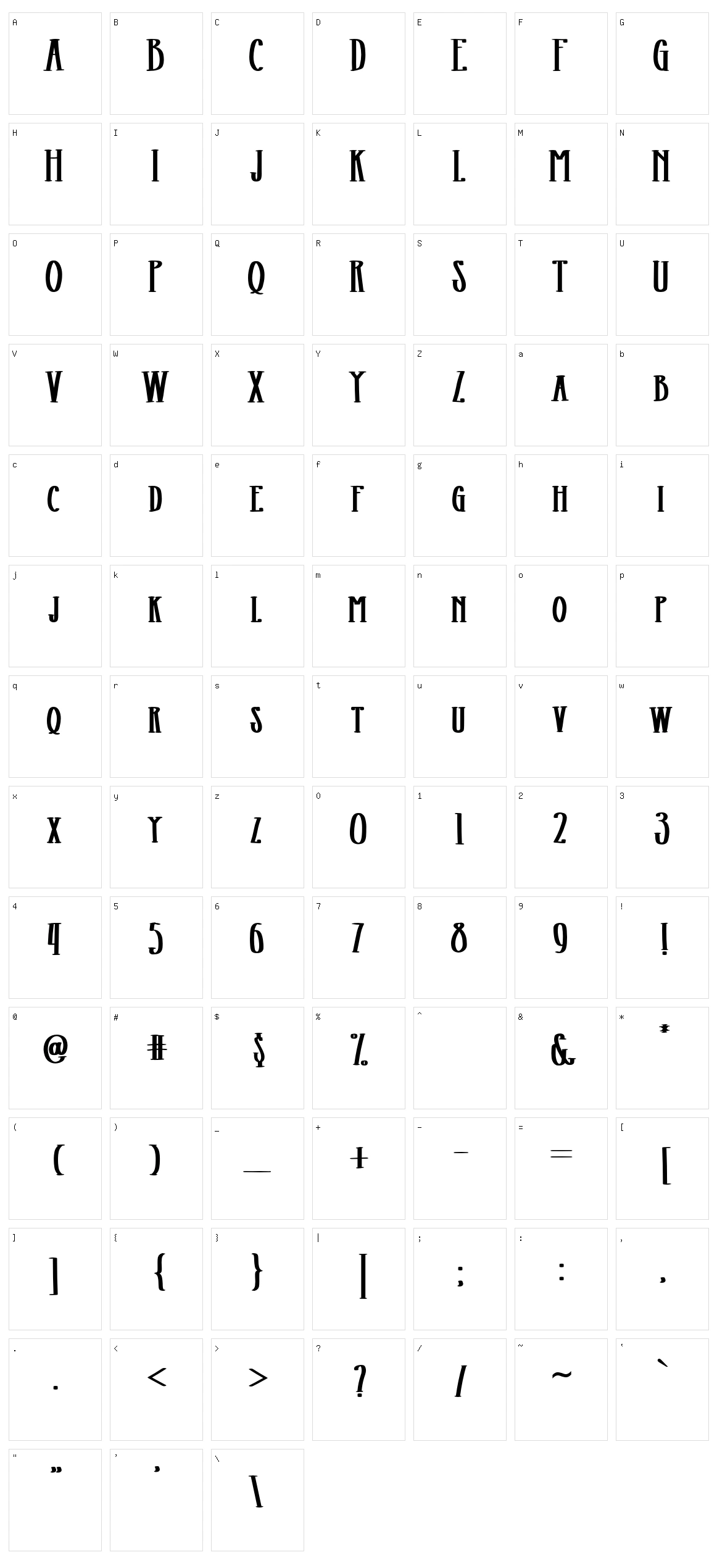 Northway Character Set