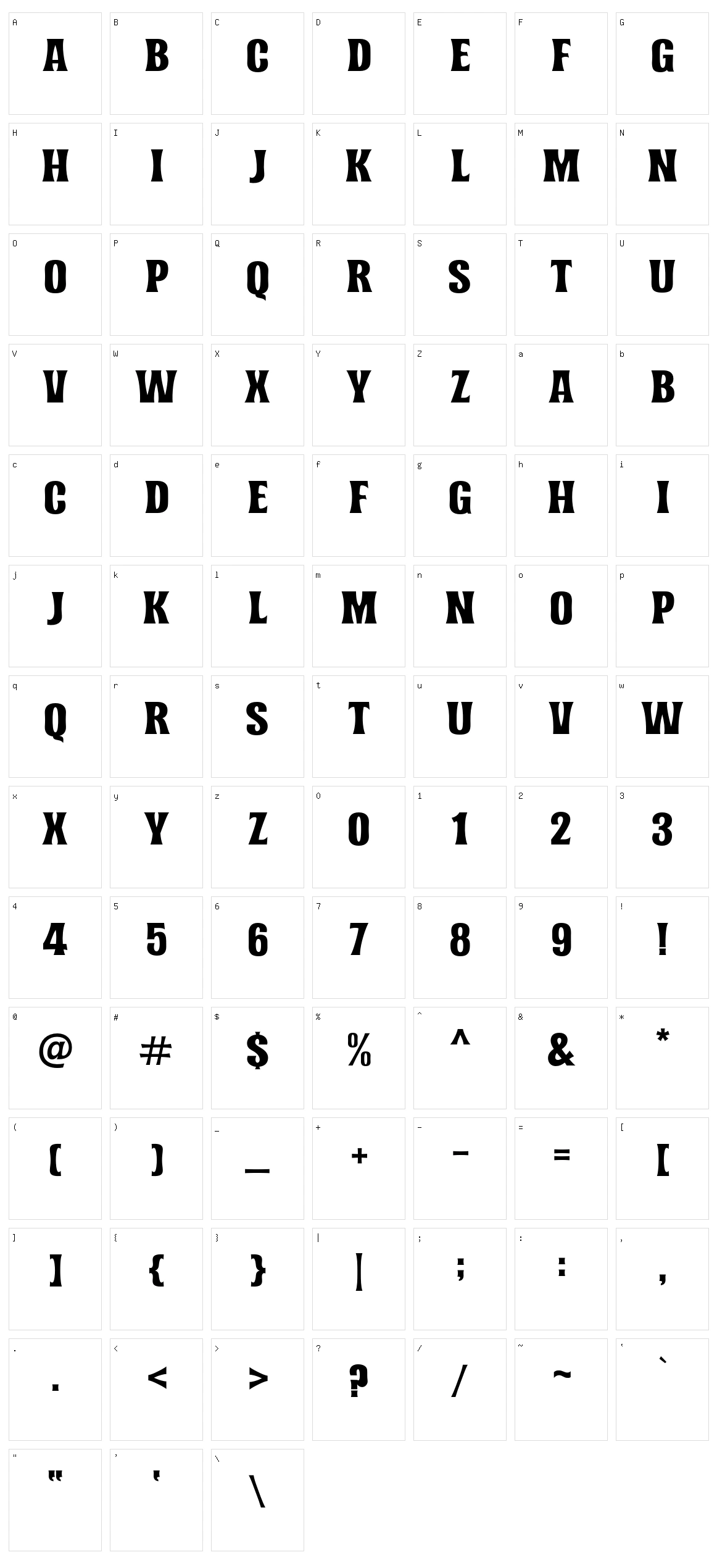 Norvin Character Set