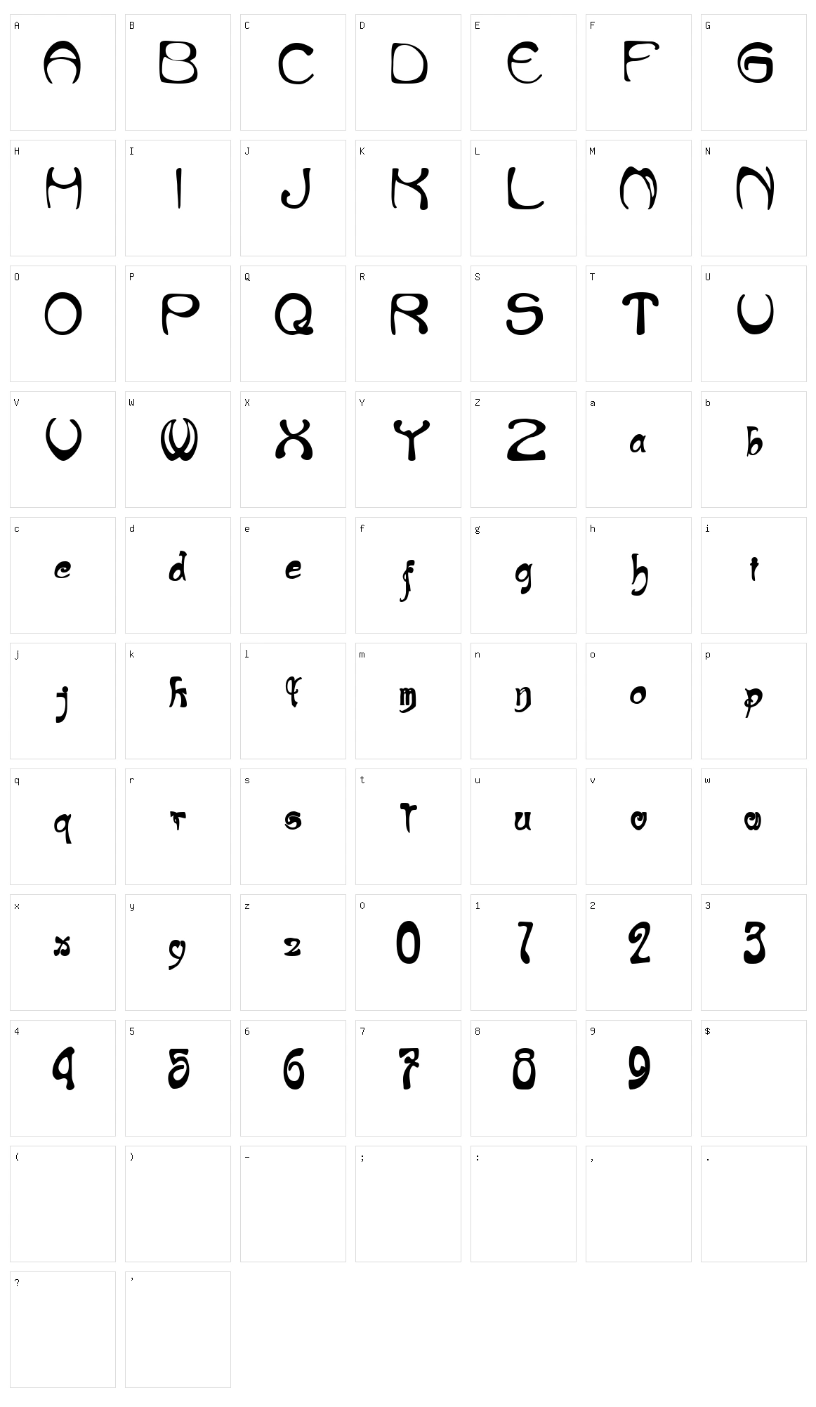 Nouveau Riche Character Set