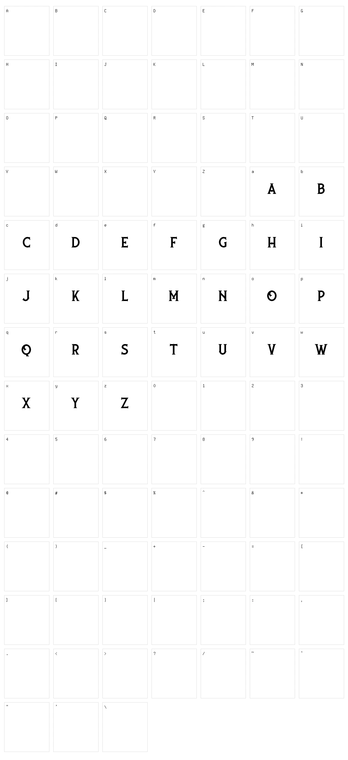 Nufced Character Set