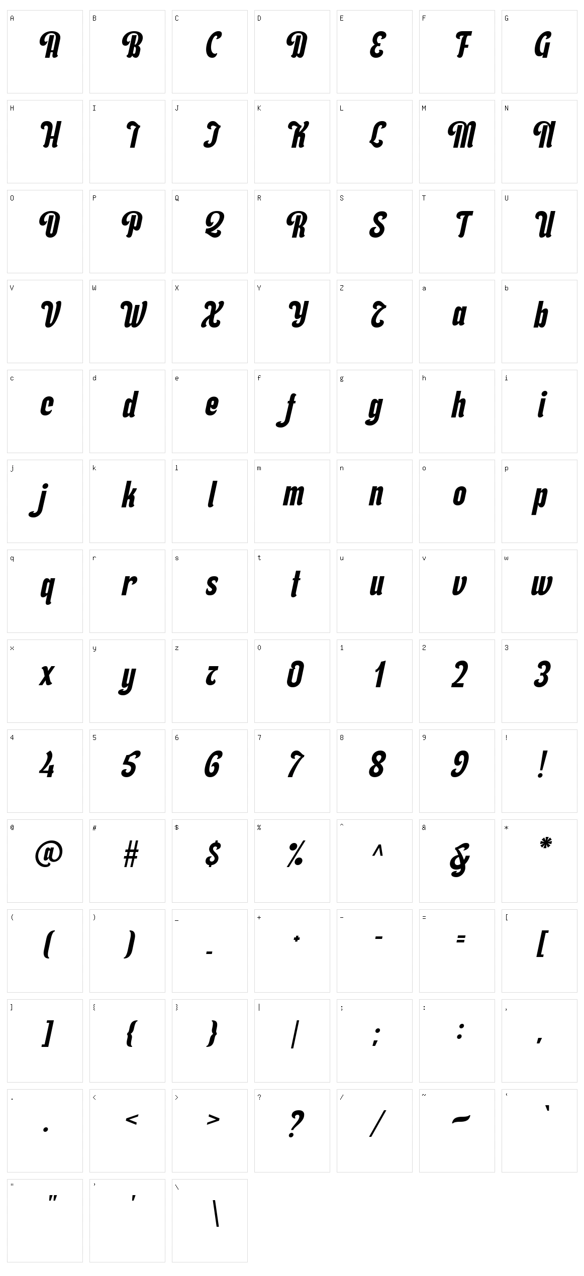 Nuraga Character Set