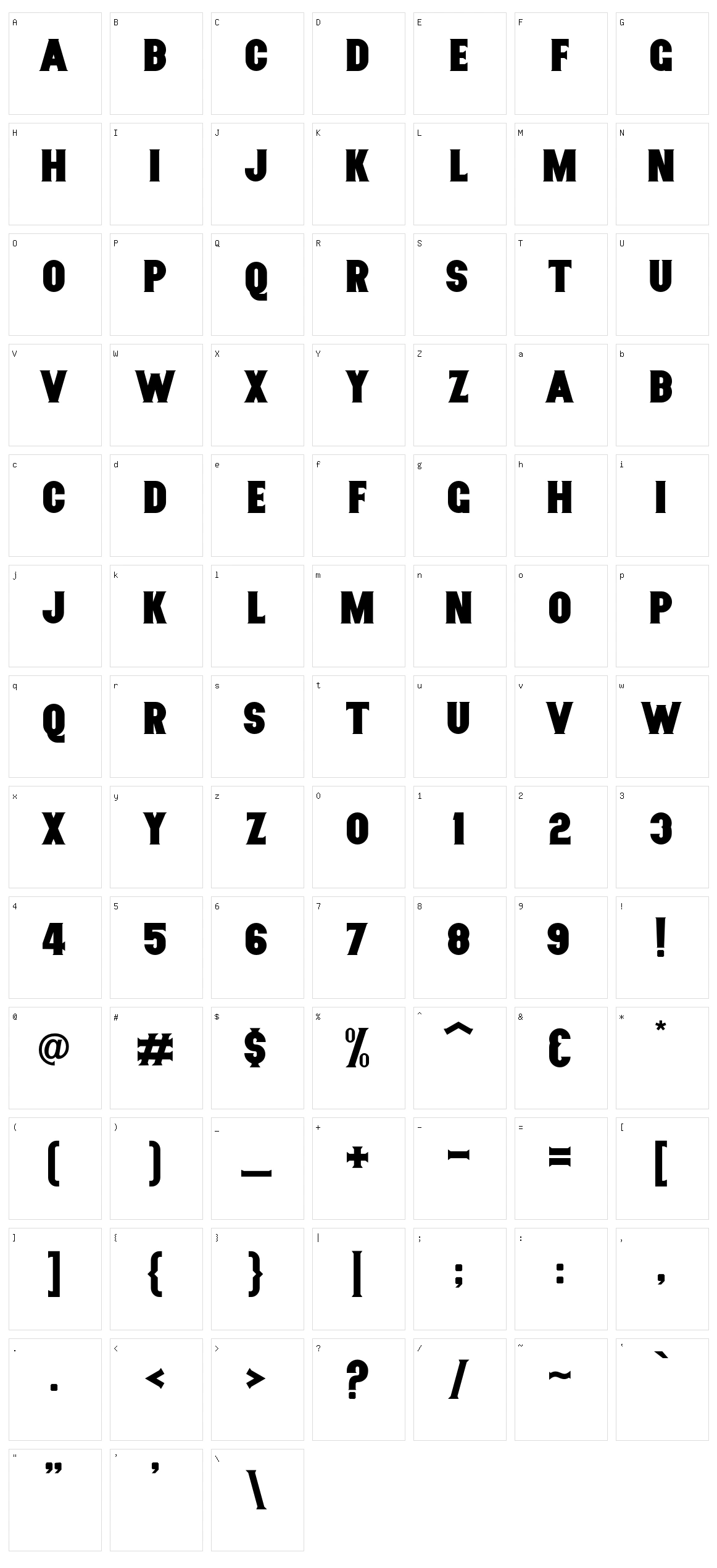 Nurjan Character Set