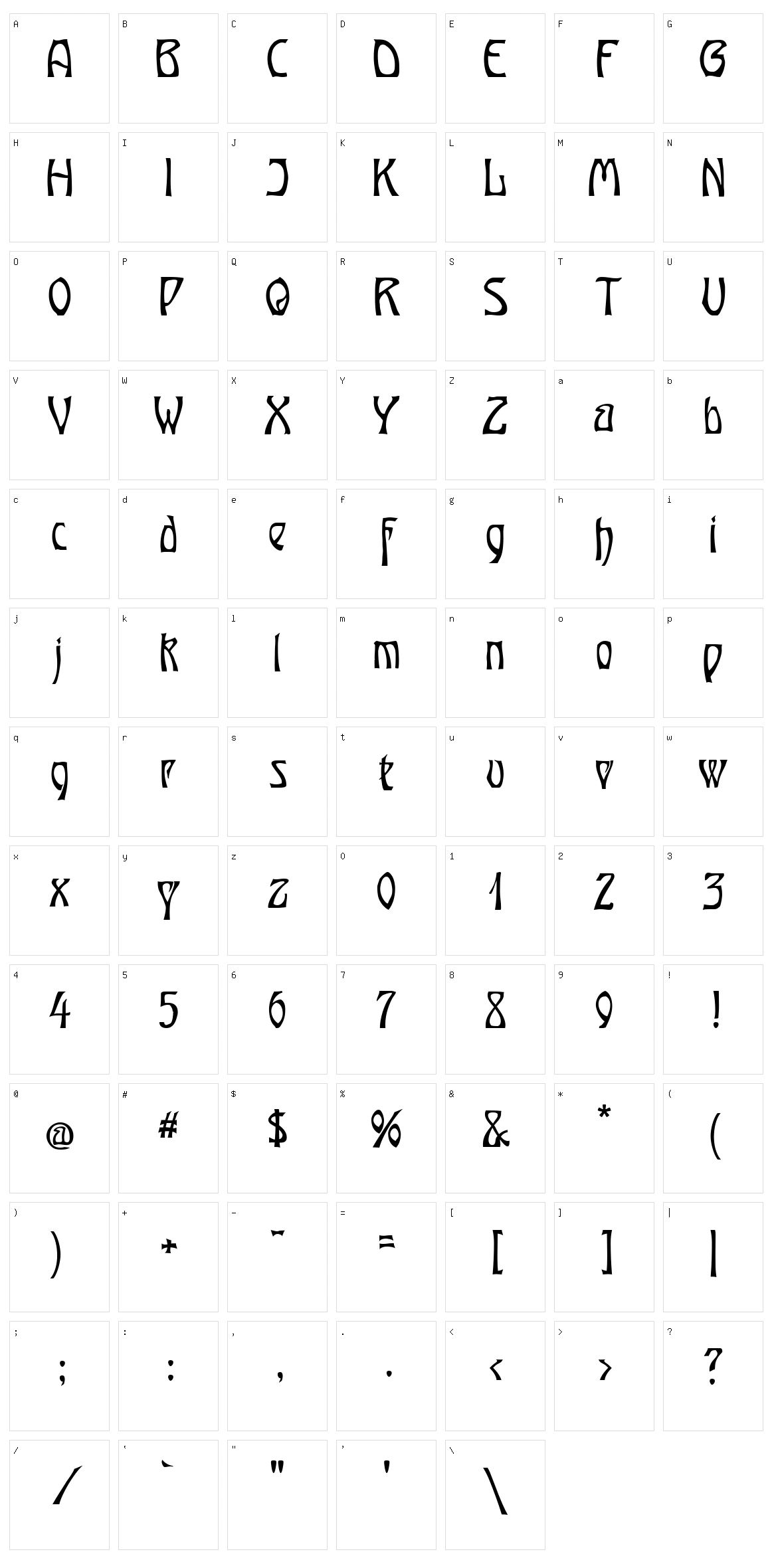 Ober Tuerkheim Character Set