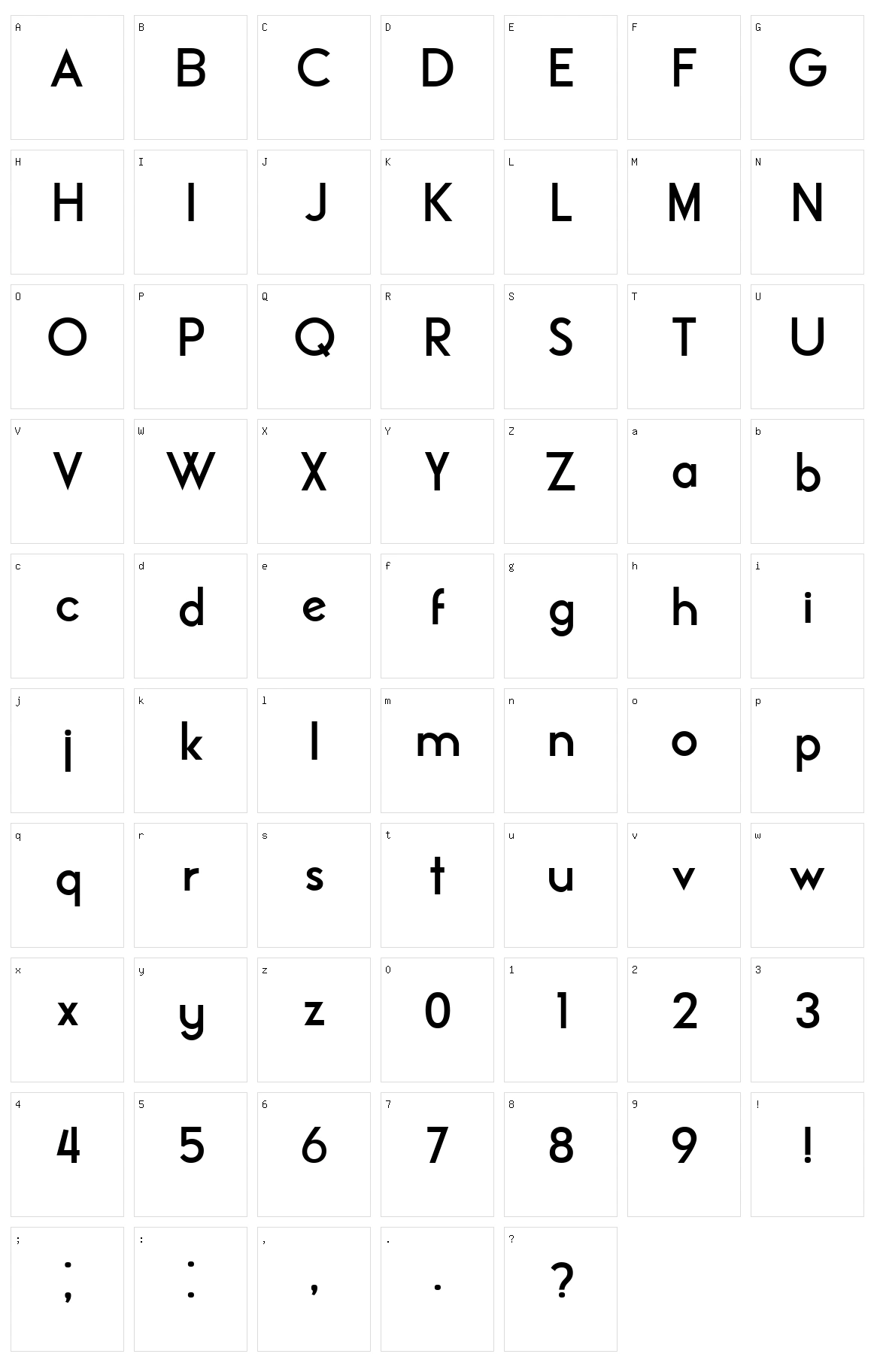 Official Character Set