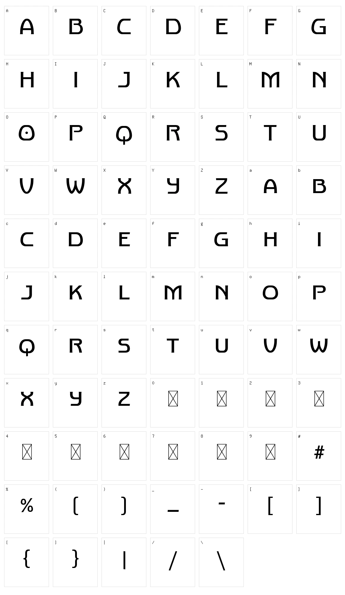 Old Maquine Character Set