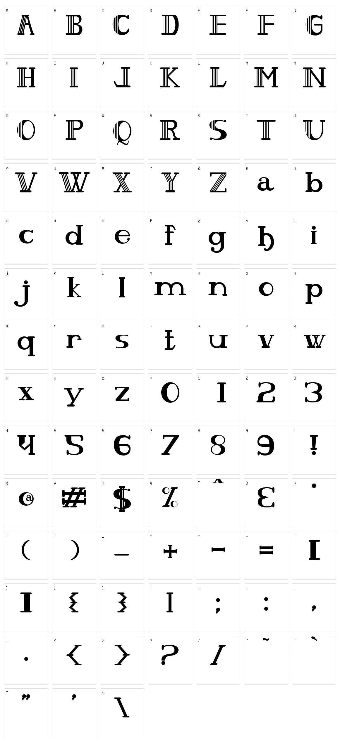 Olho De Peixe Character Set