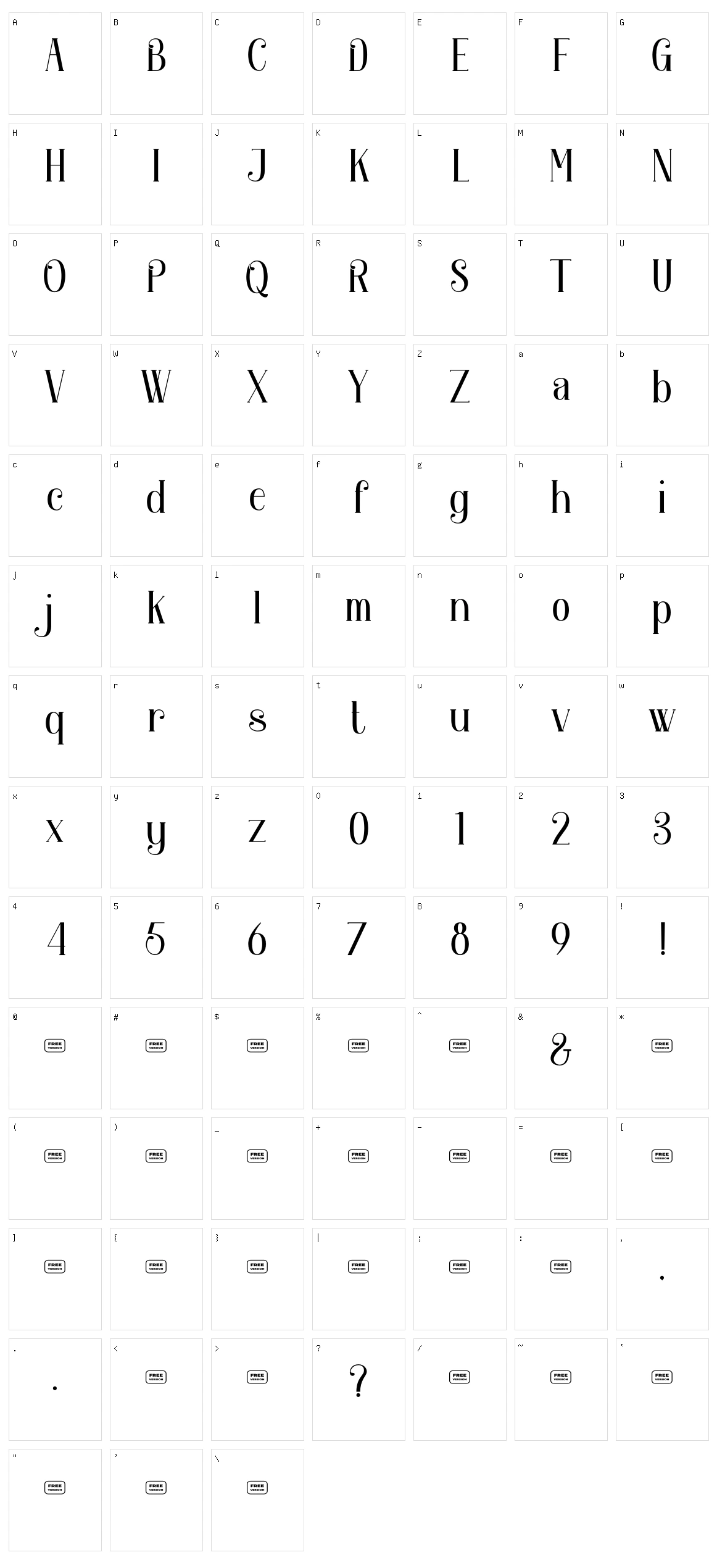 Orchard Song Character Set