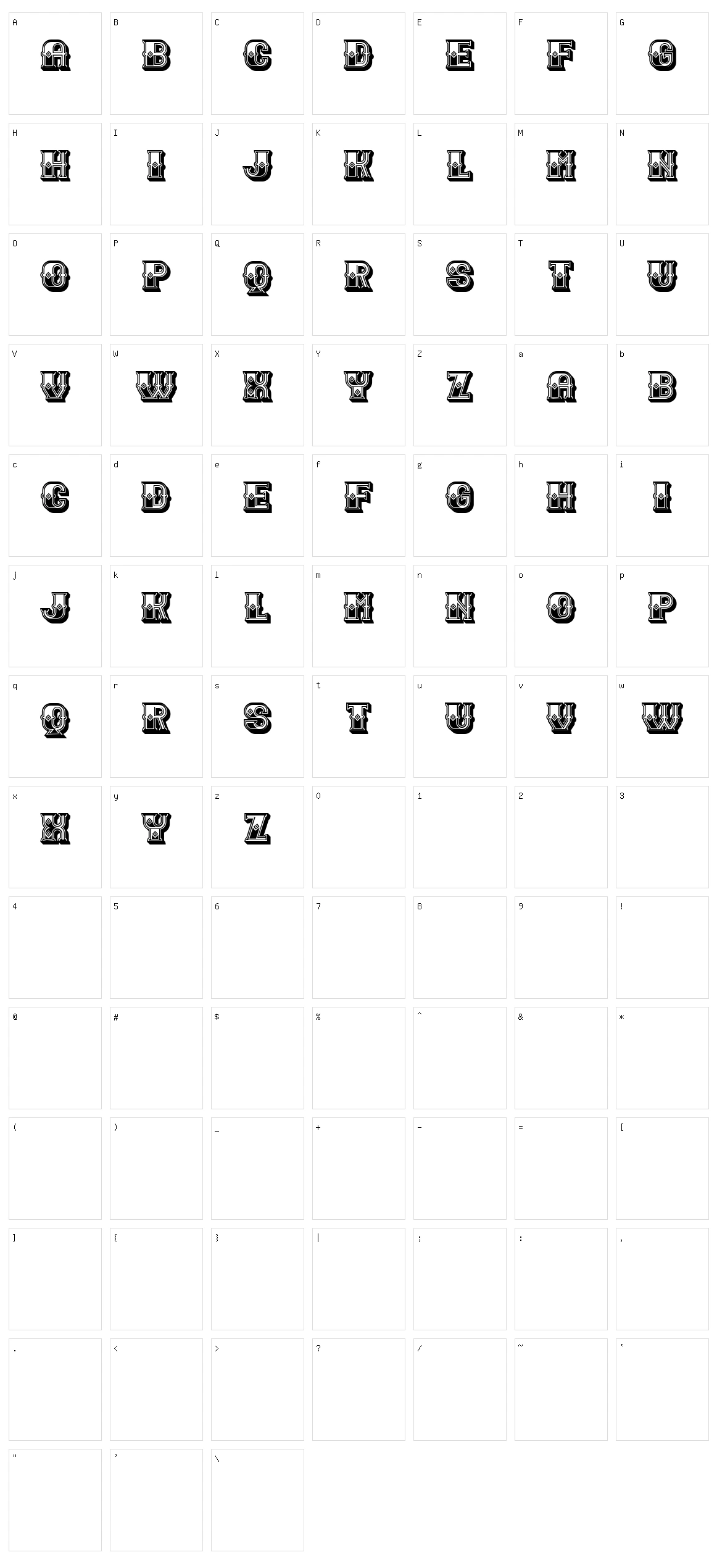 Outlaw Character Set