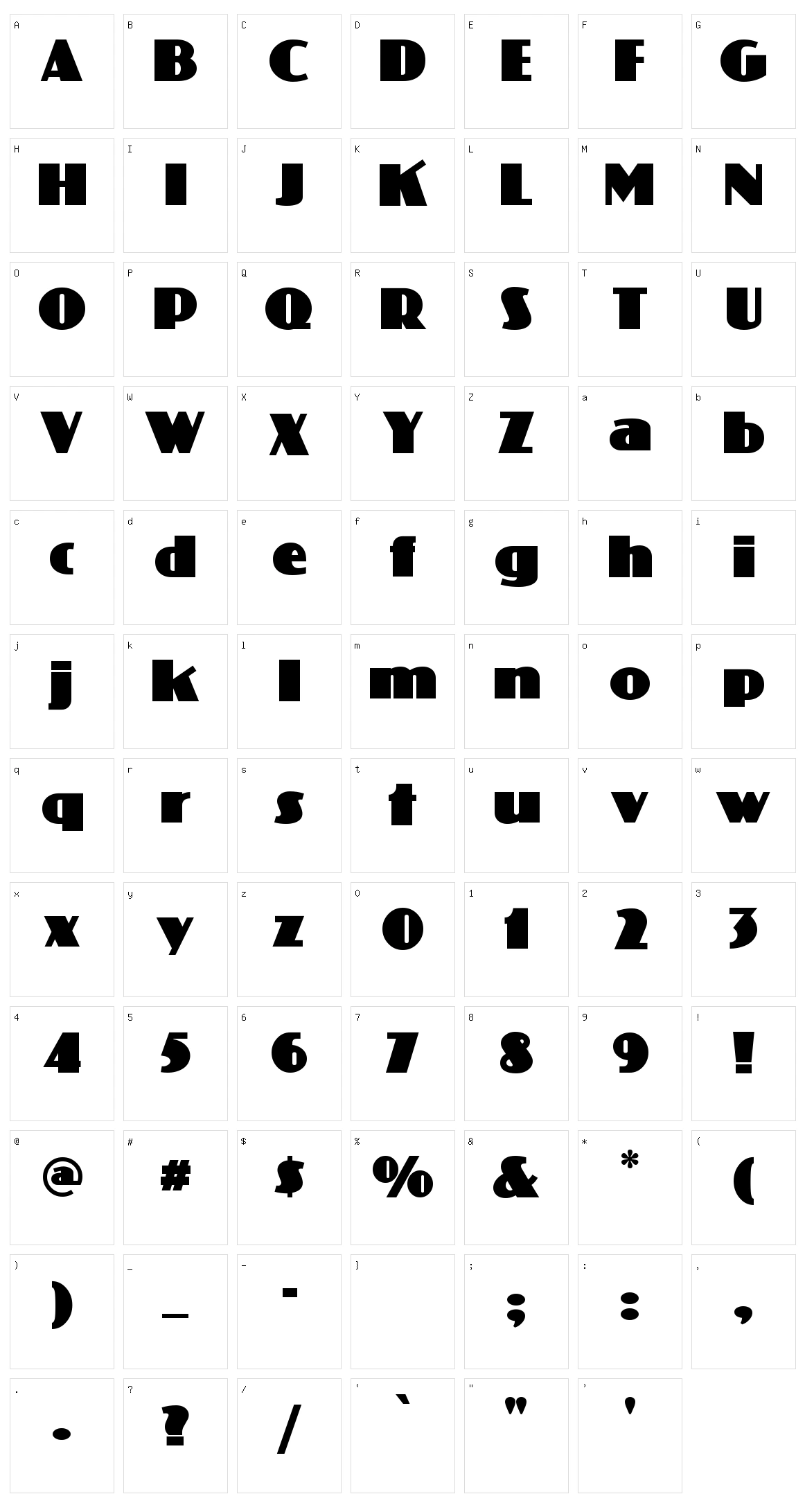 Phatt Phreddy Character Set