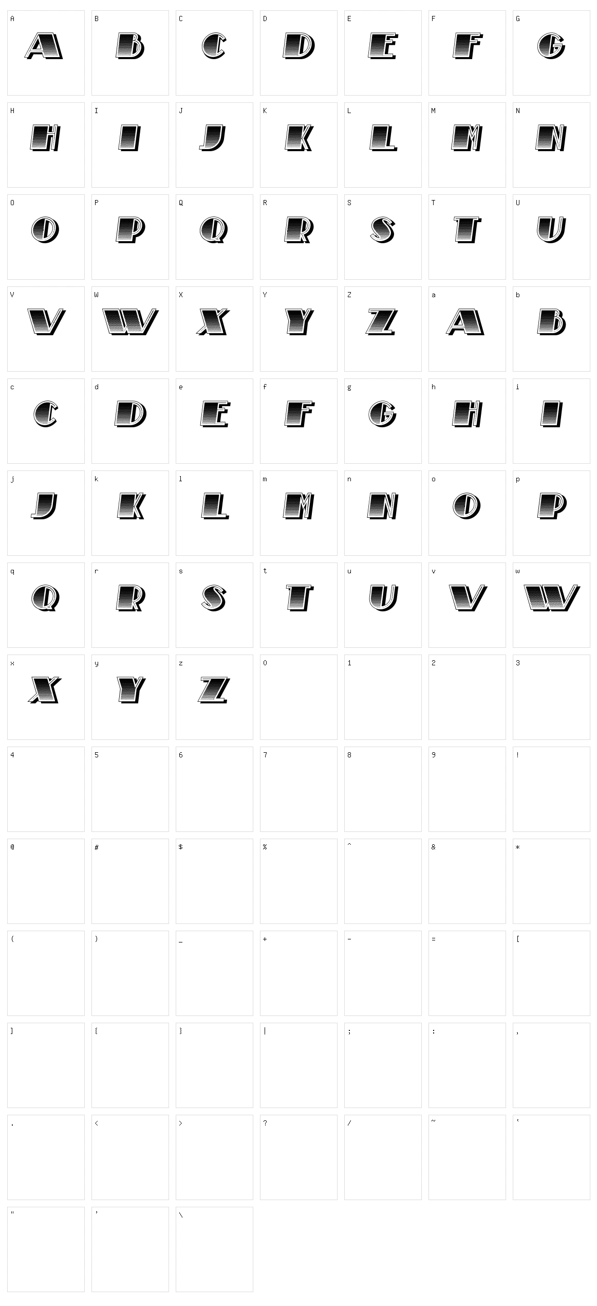 Piantato Character Set