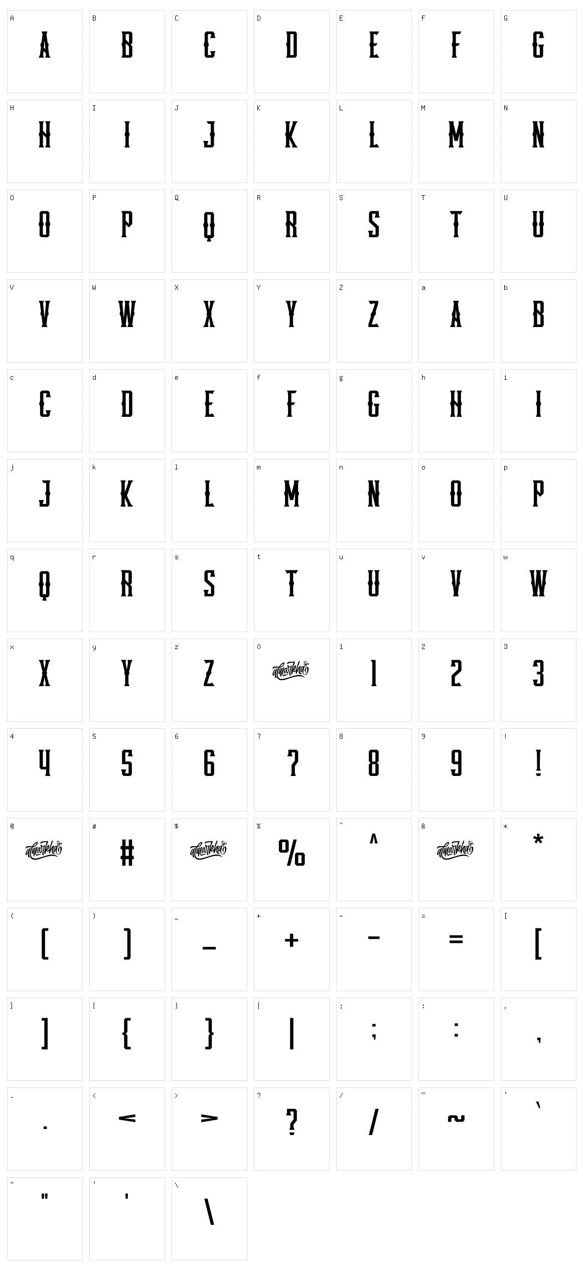 Pineforest Character Set