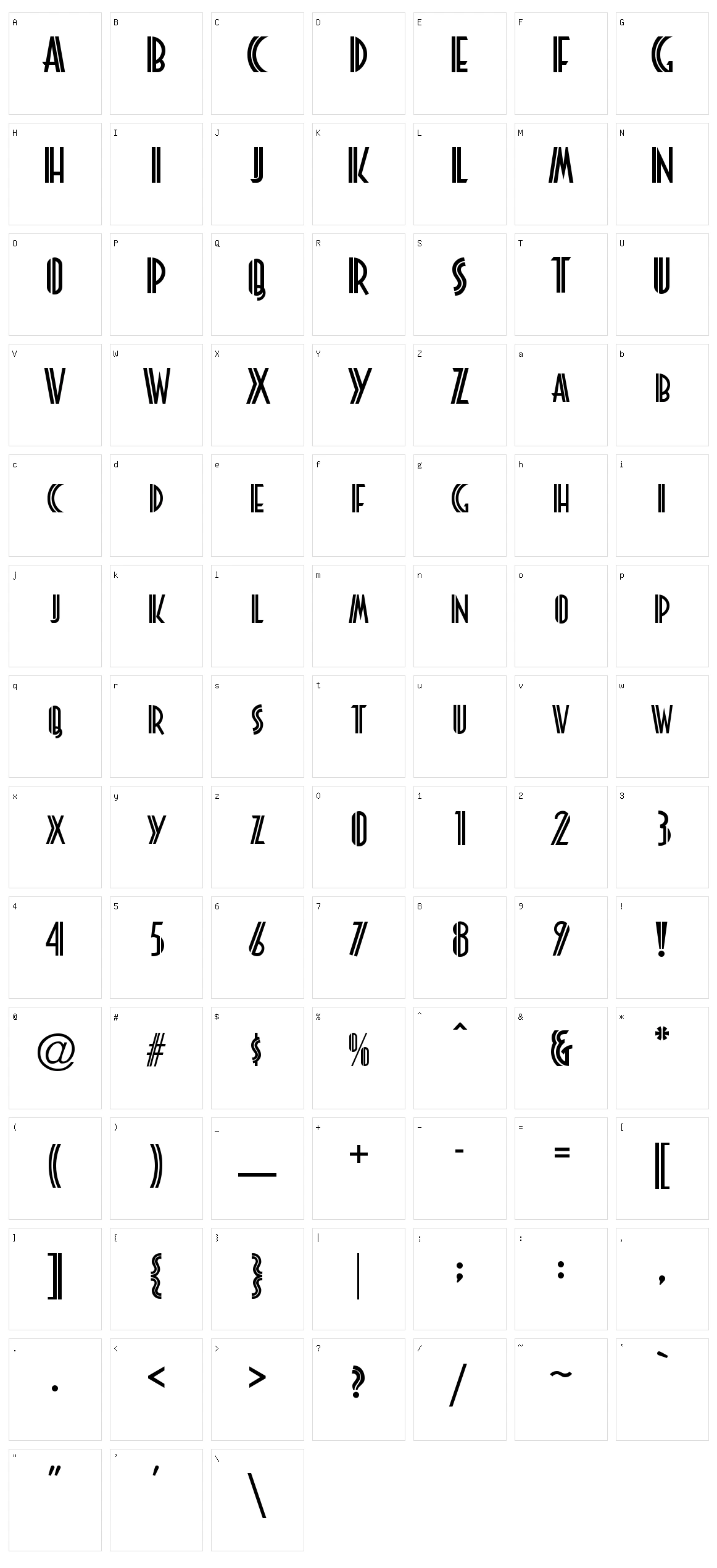 Platonick Character Set