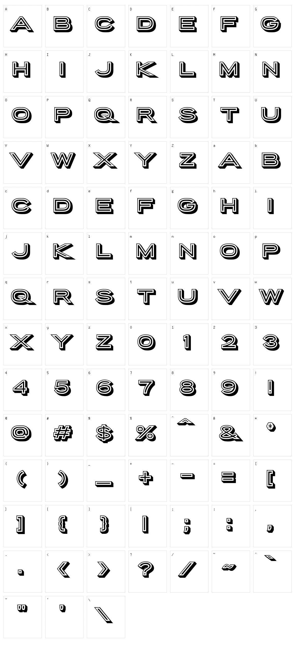 Porter Sans Block Character Set