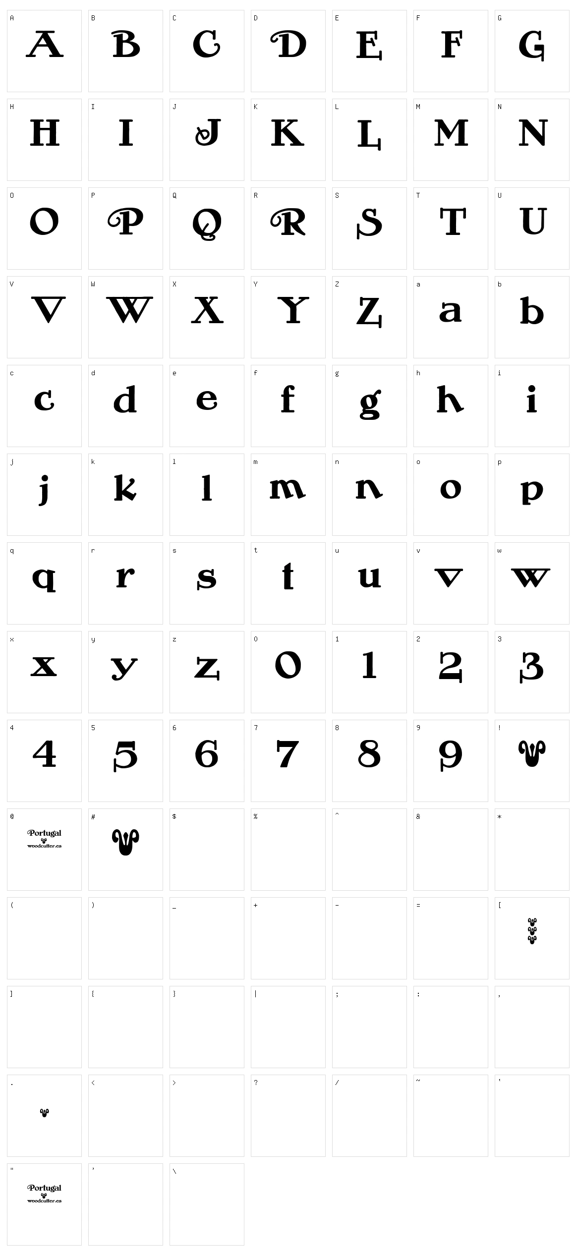 Portugal Vintage Character Set