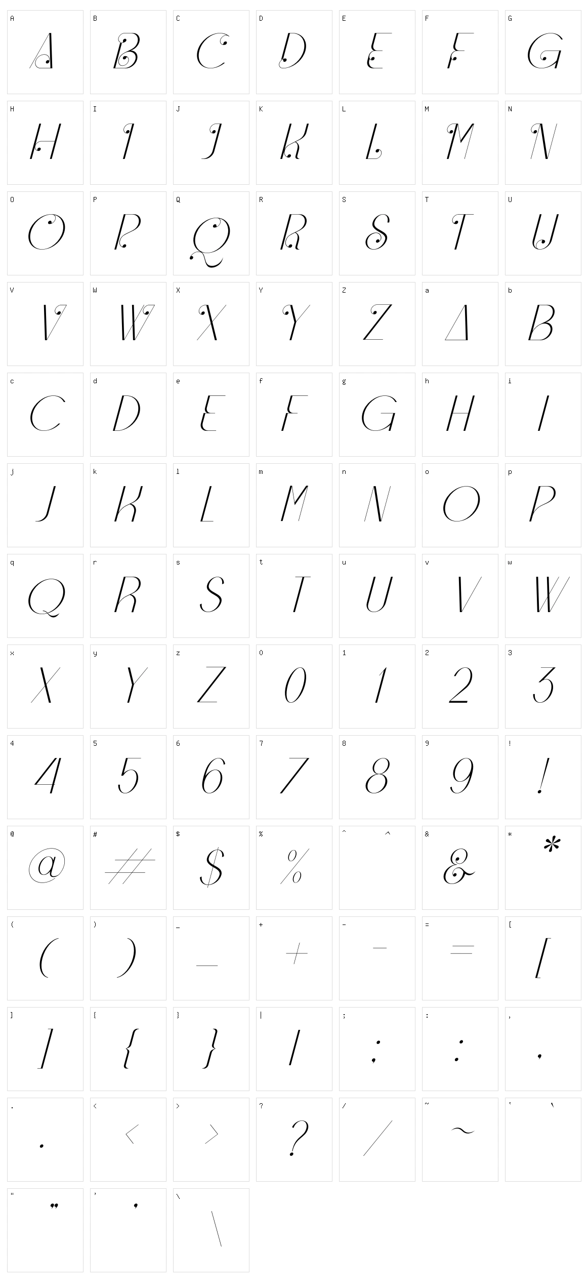 Qegor Character Set