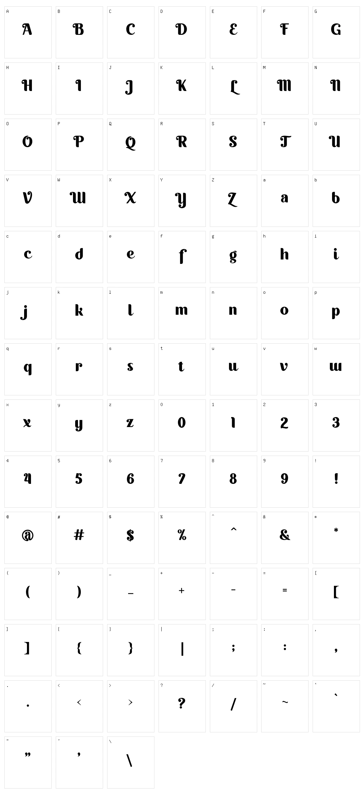 Quacker Character Set