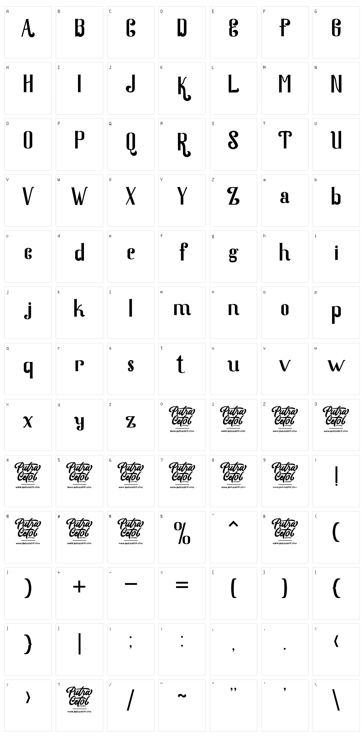 Quaker Ladies Character Set