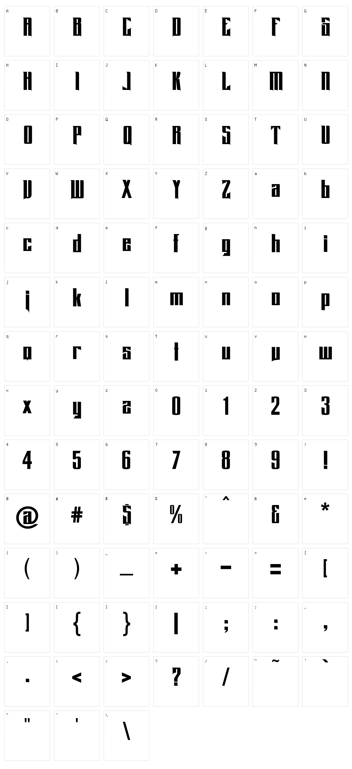 Queens Square Character Set