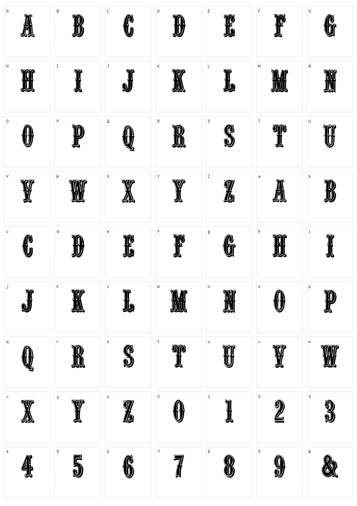 Quentin Caps Character Set