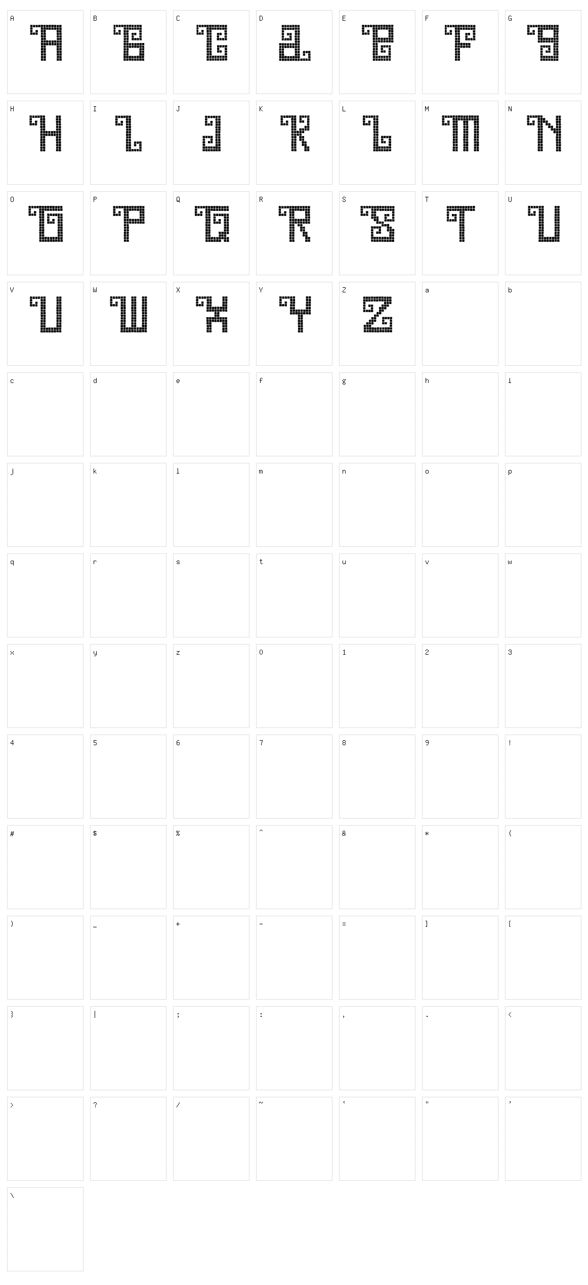 Quetzal Character Set