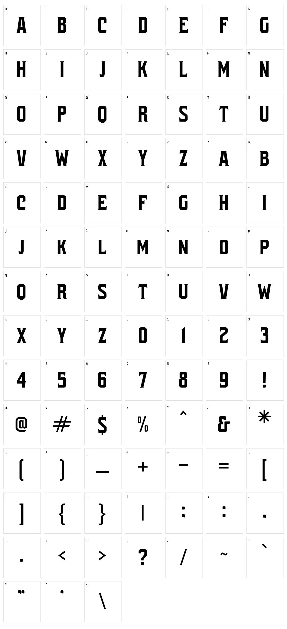 Quinor Character Set