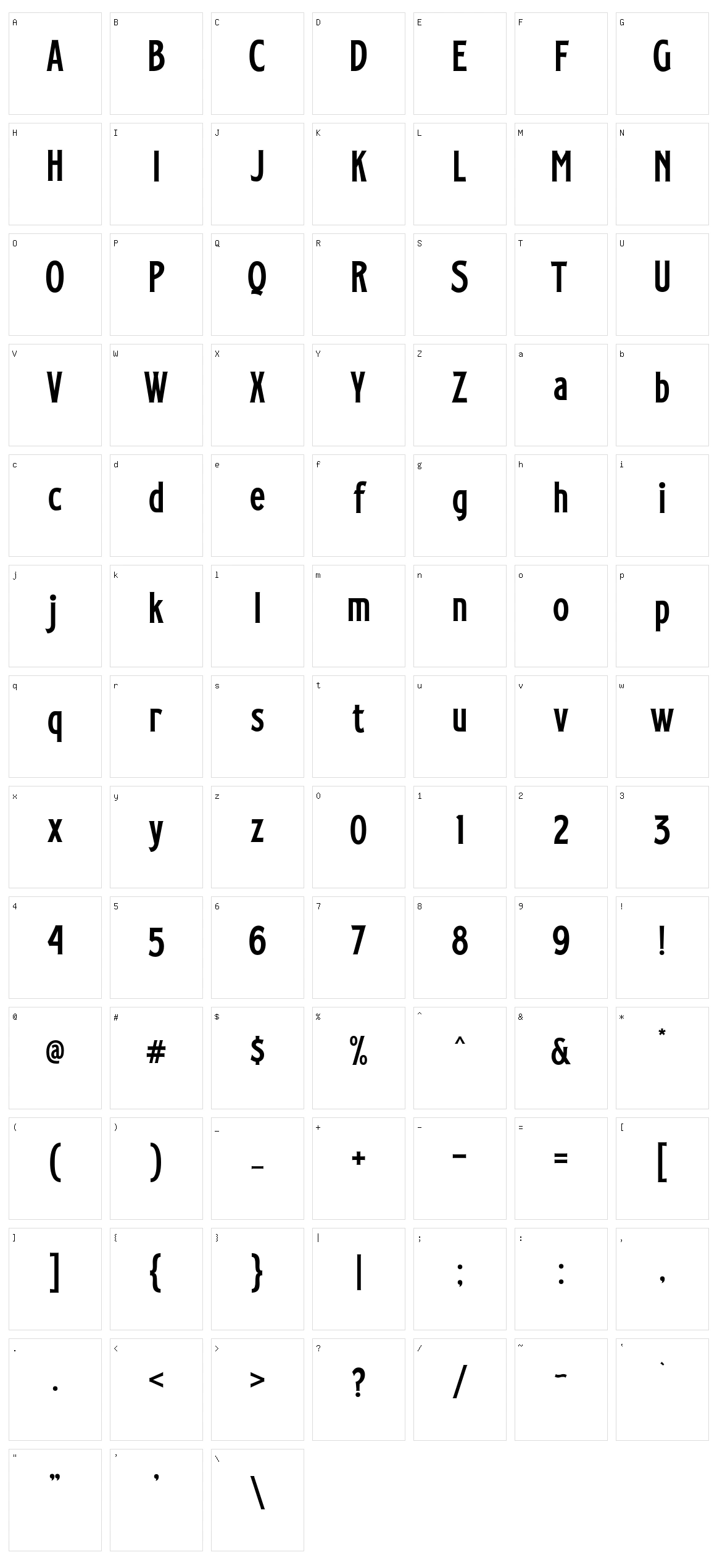 Rackmon Character Set
