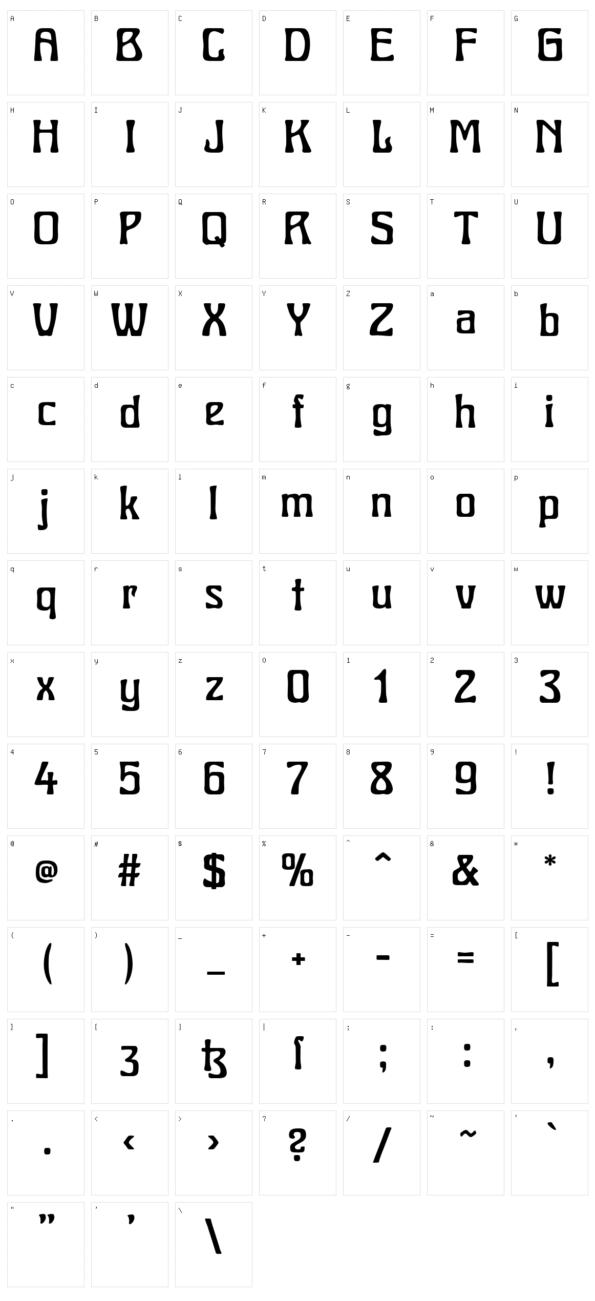 Radium FG Character Set