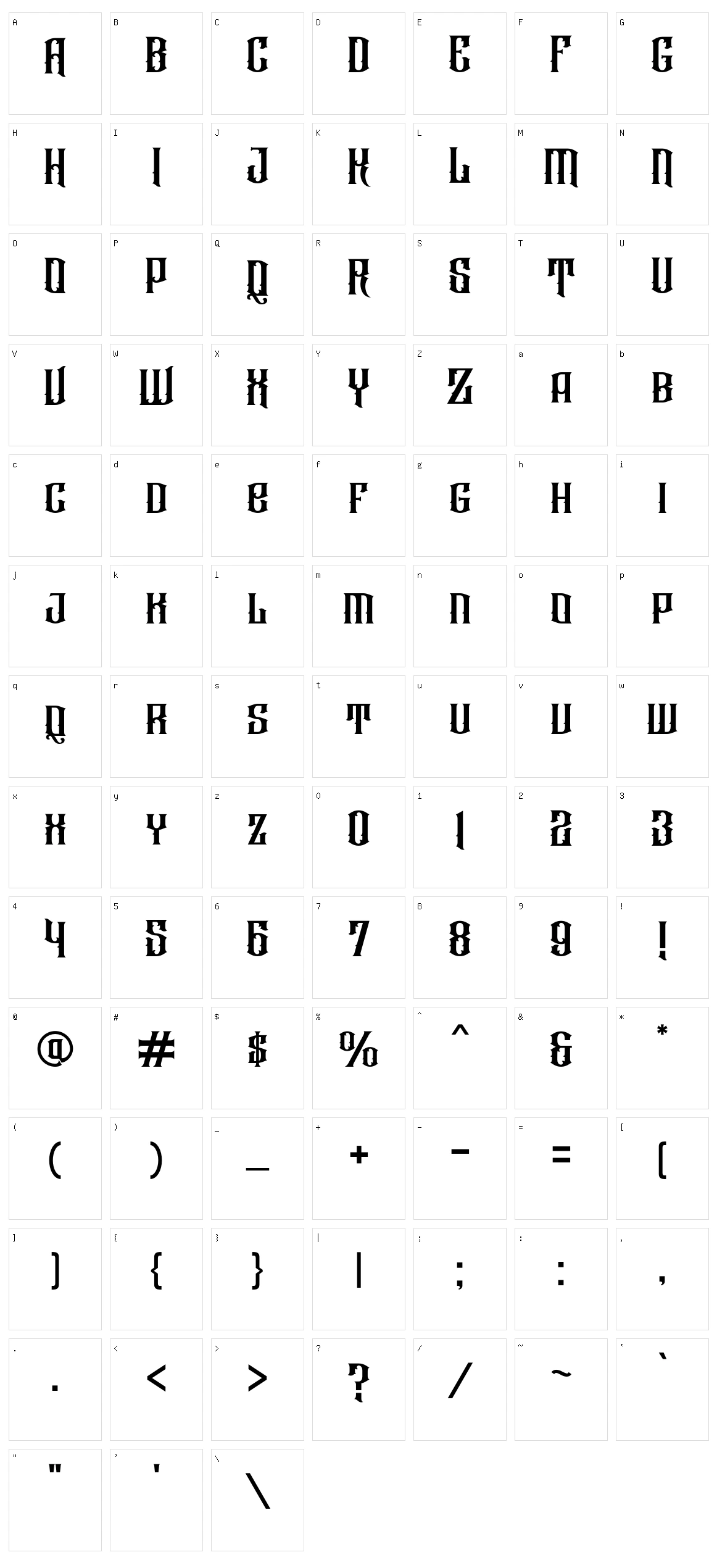 Raizen Character Set