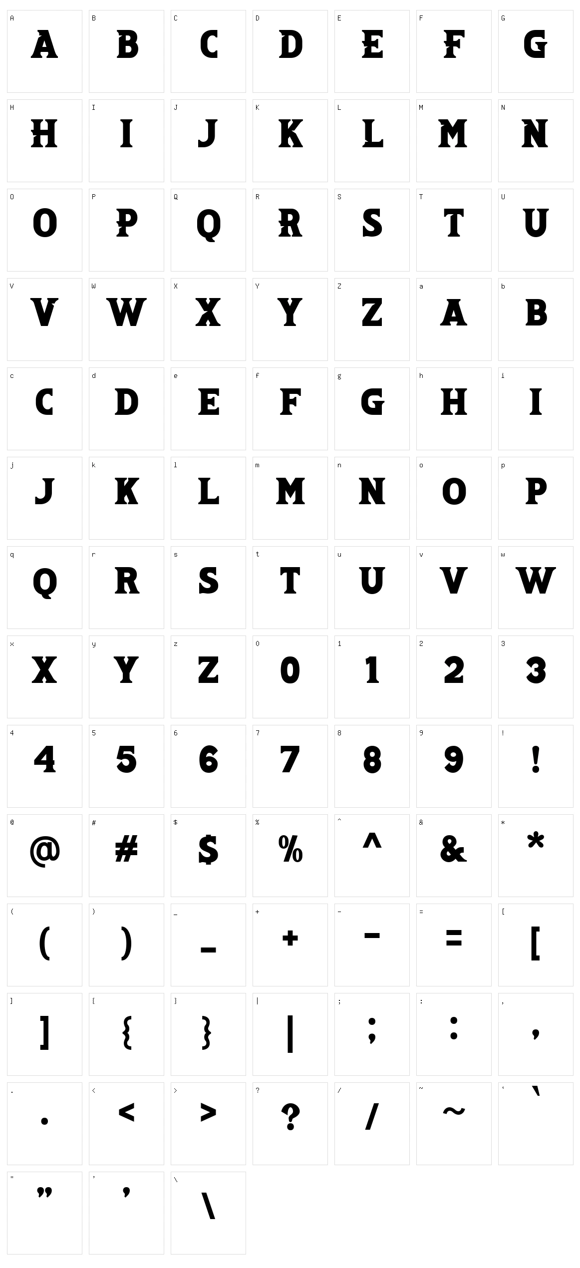 Real Tatoem Character Set