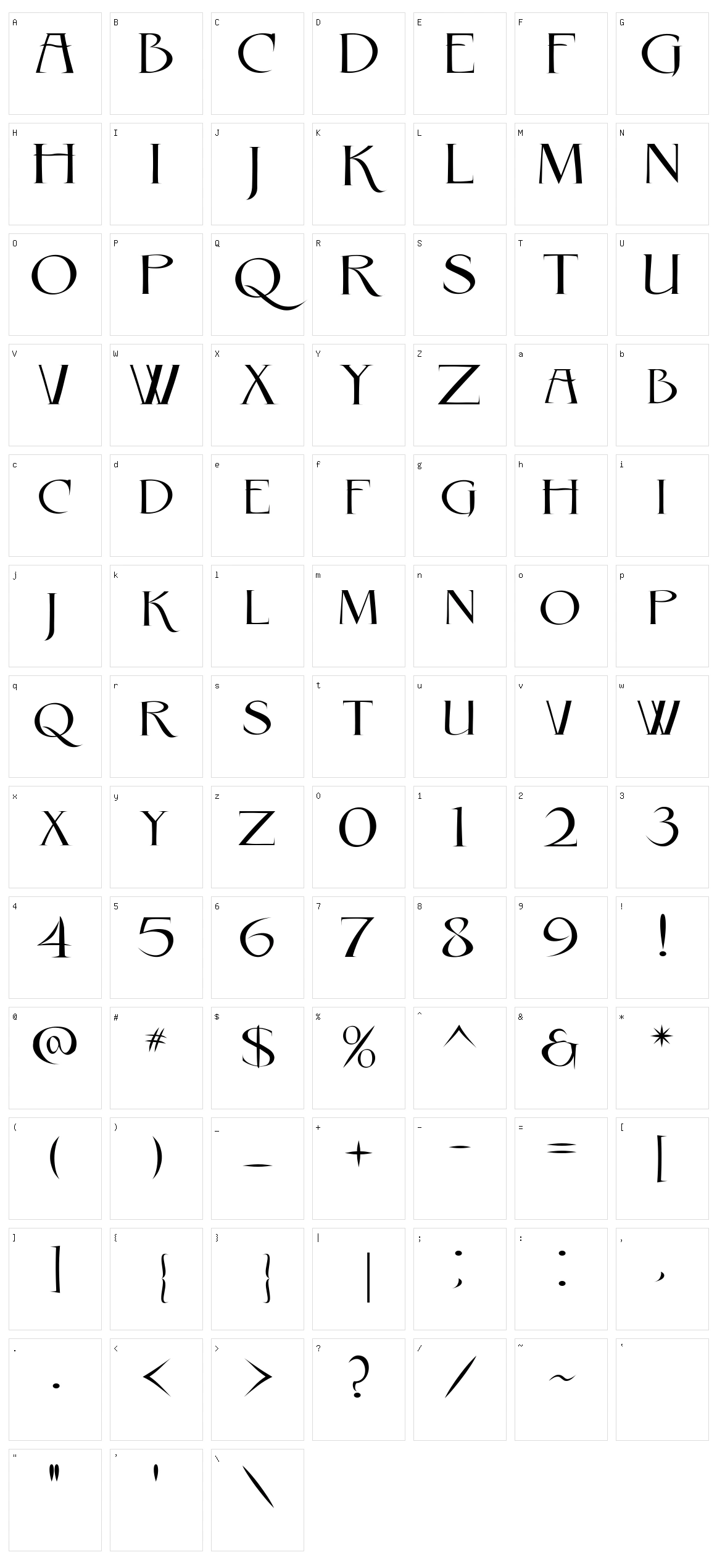 Rebel Caps Character Set