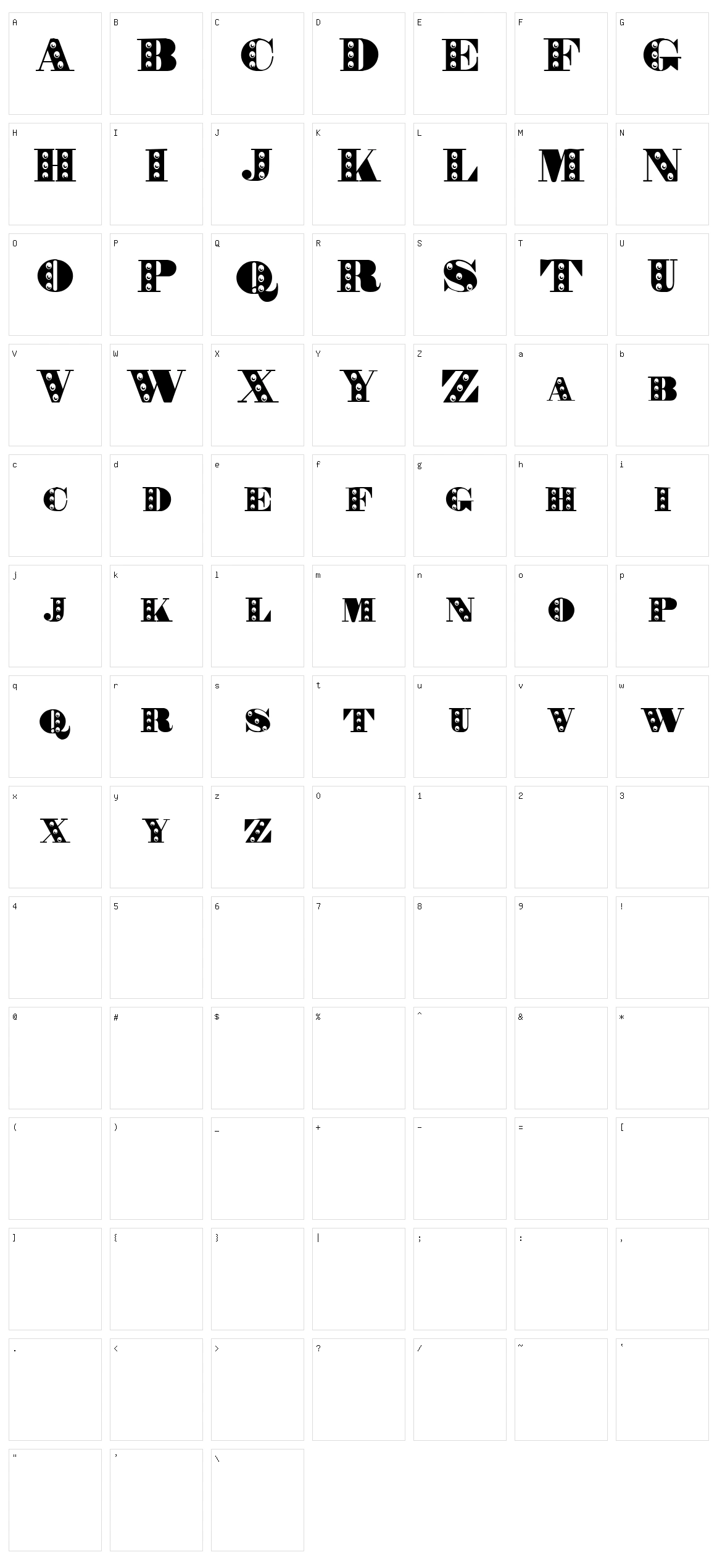 Rechnung Character Set