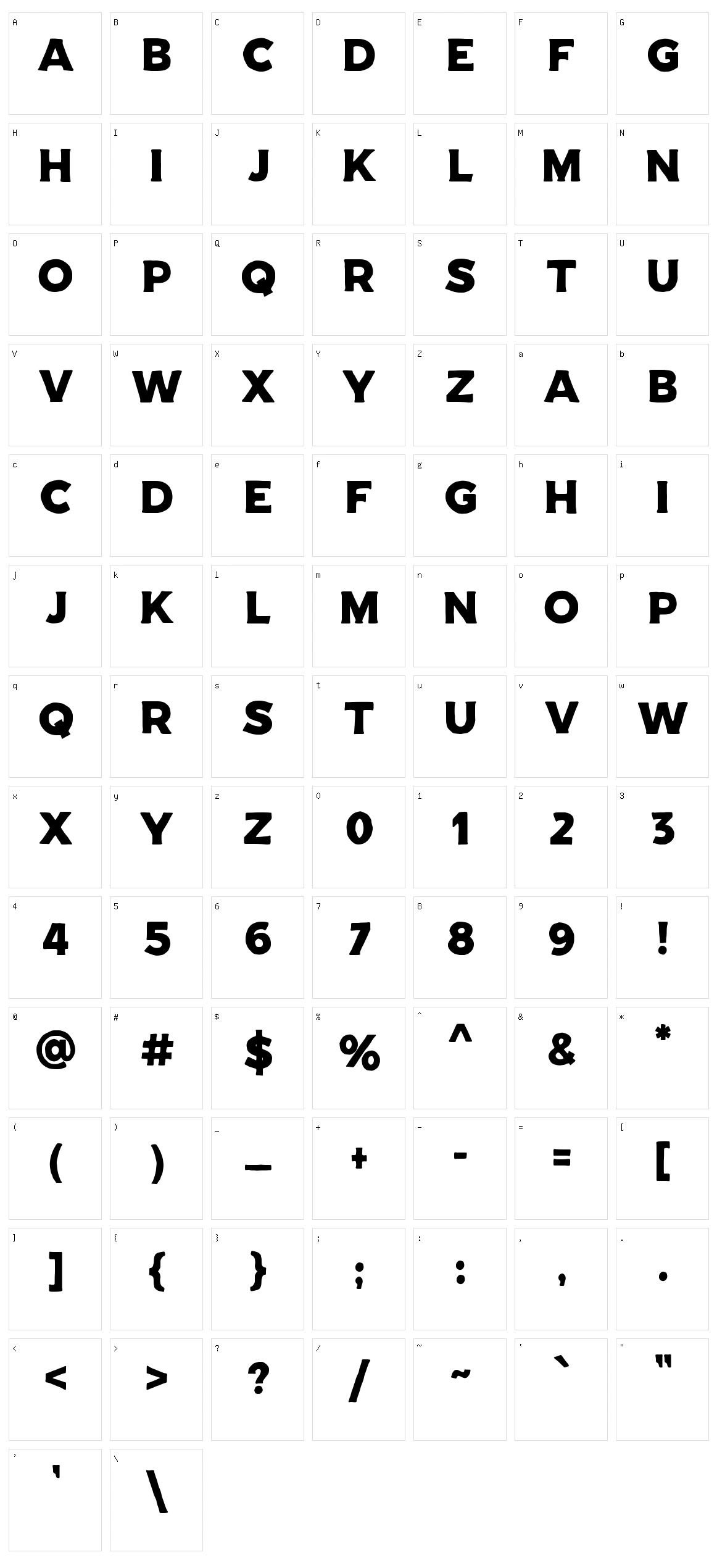 Reckfield Character Set