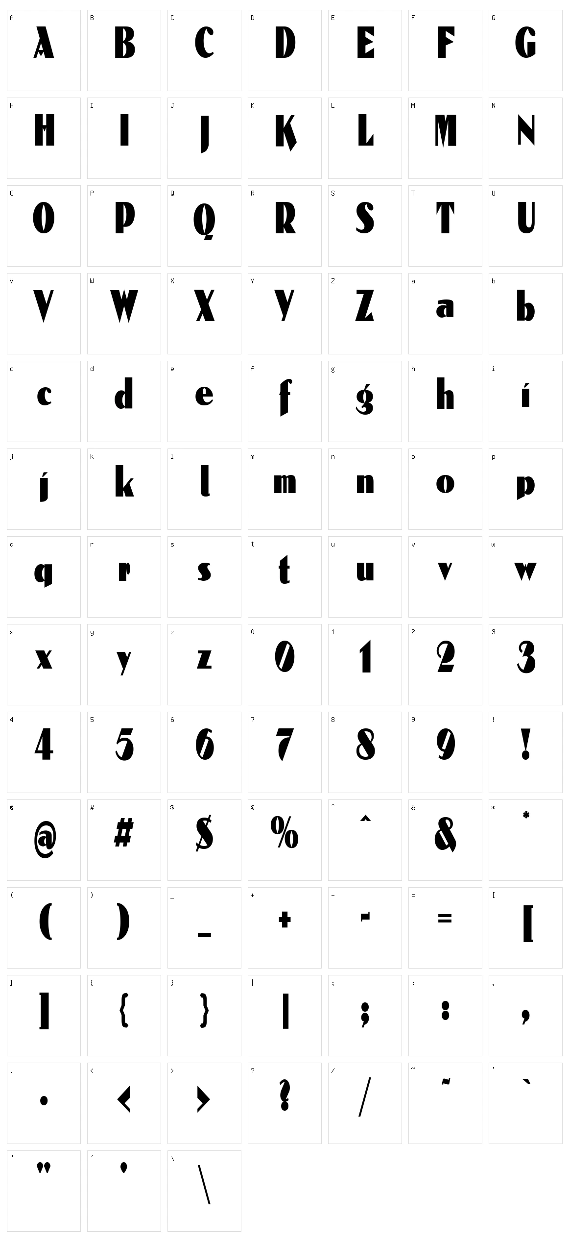 Reclamare Character Set