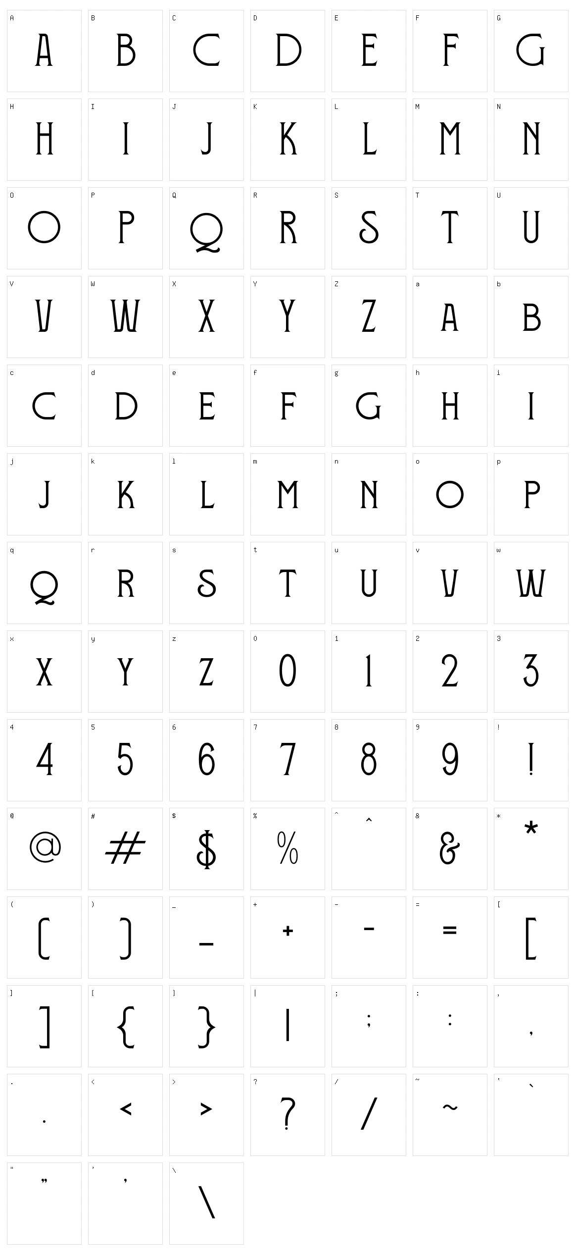 Requema Character Set