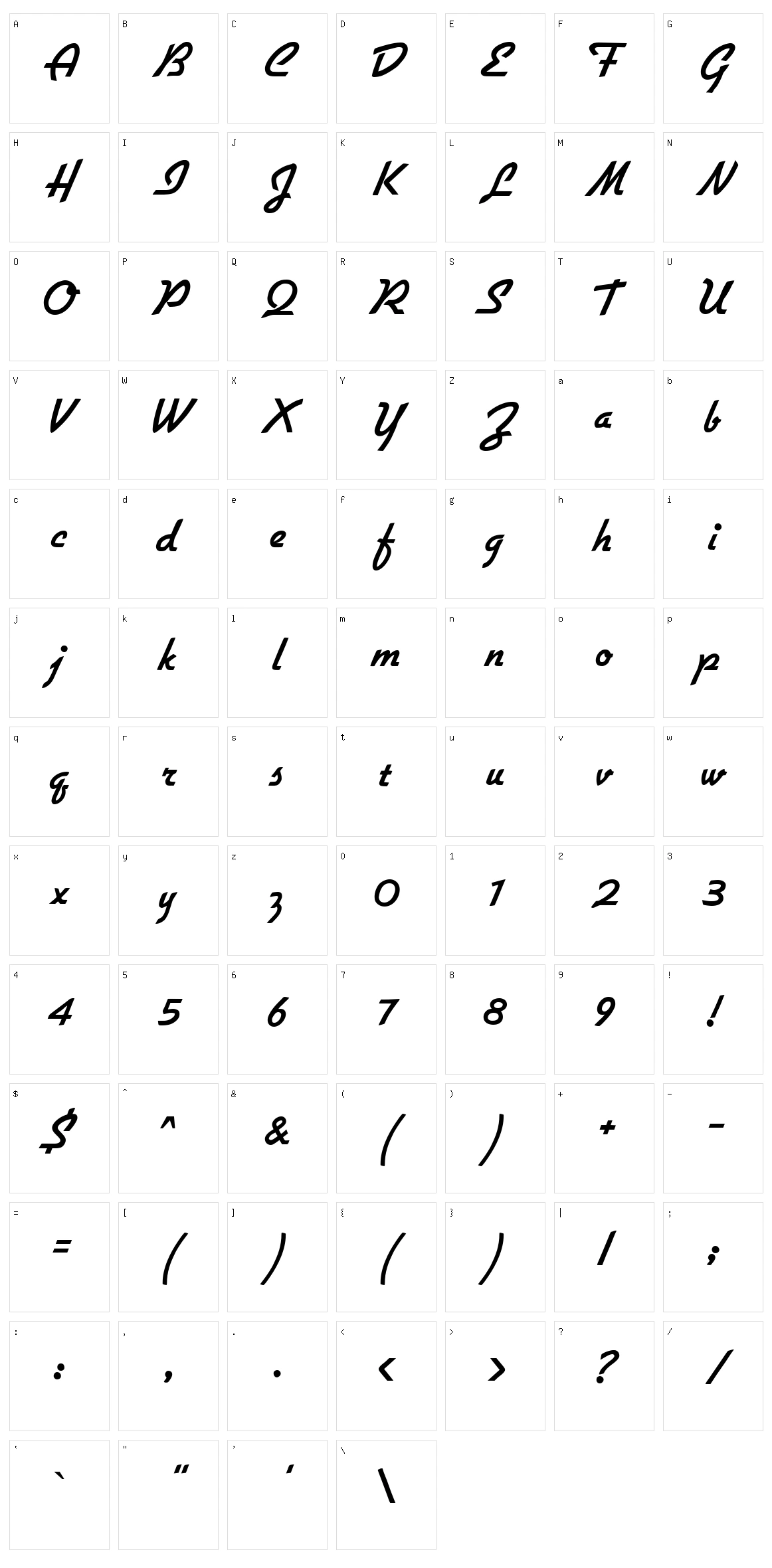 Flottflott Character Set