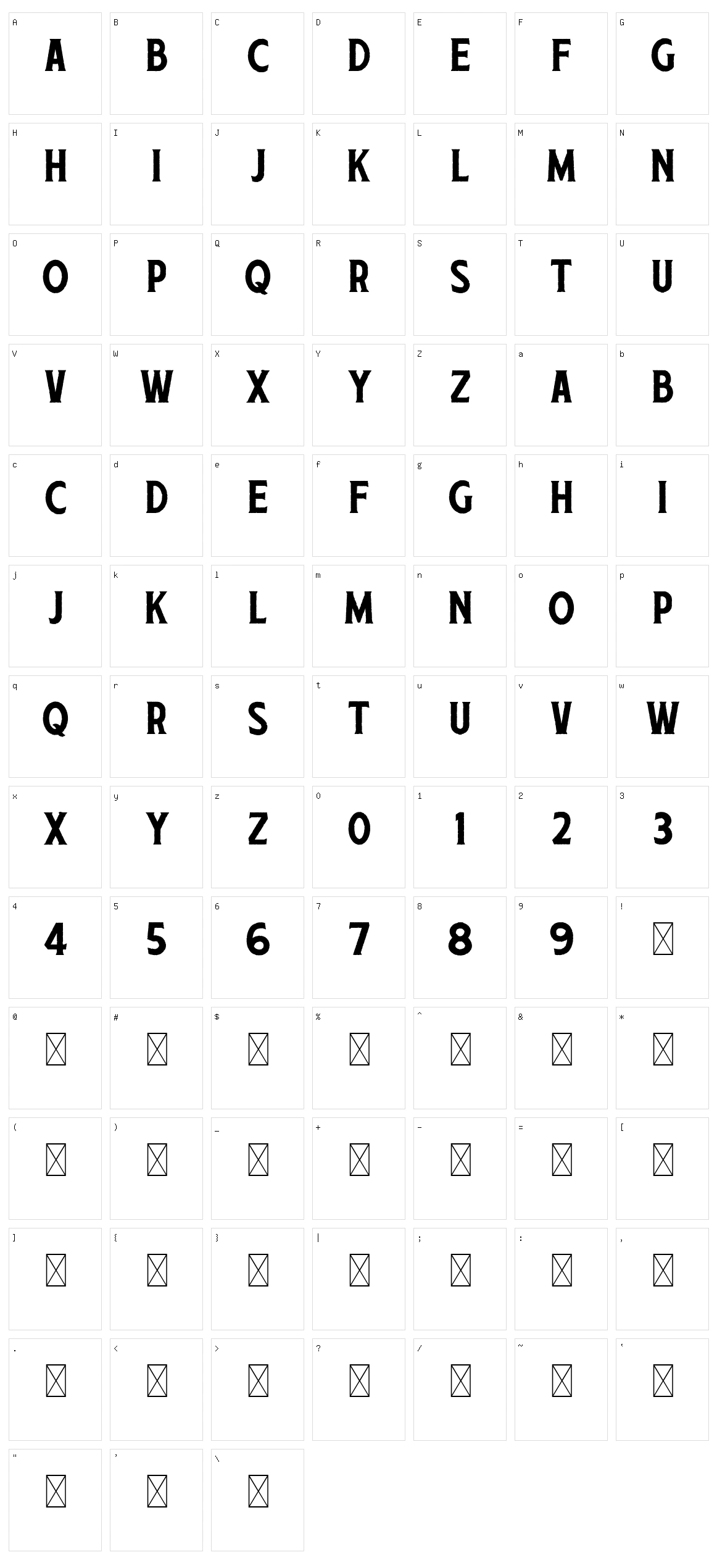 Retjeh Character Set