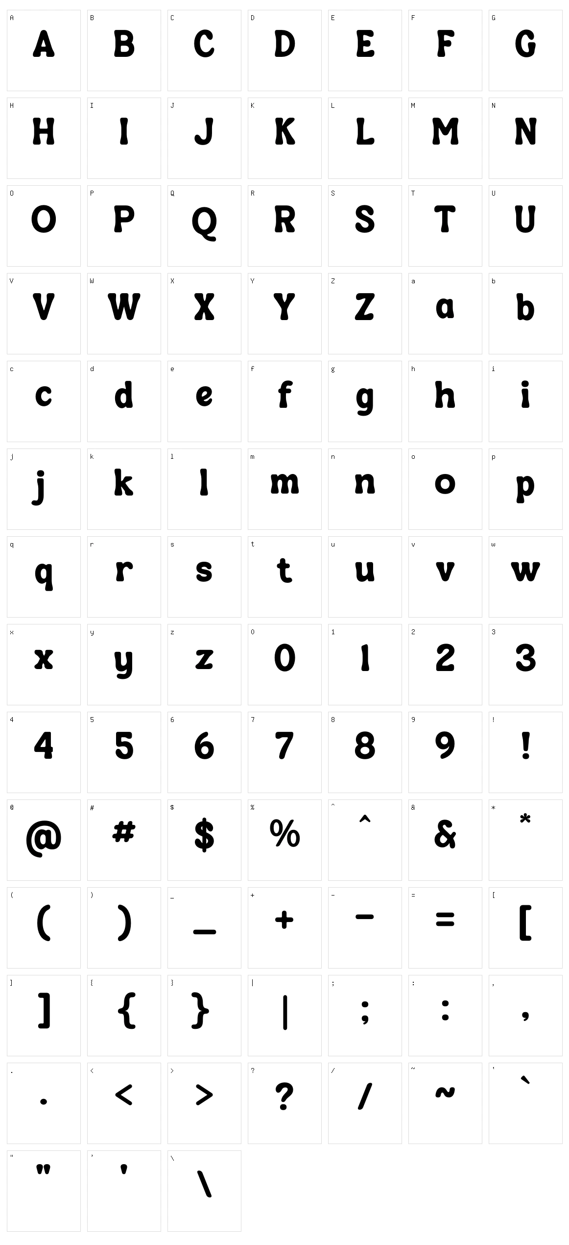 Retosta Character Set