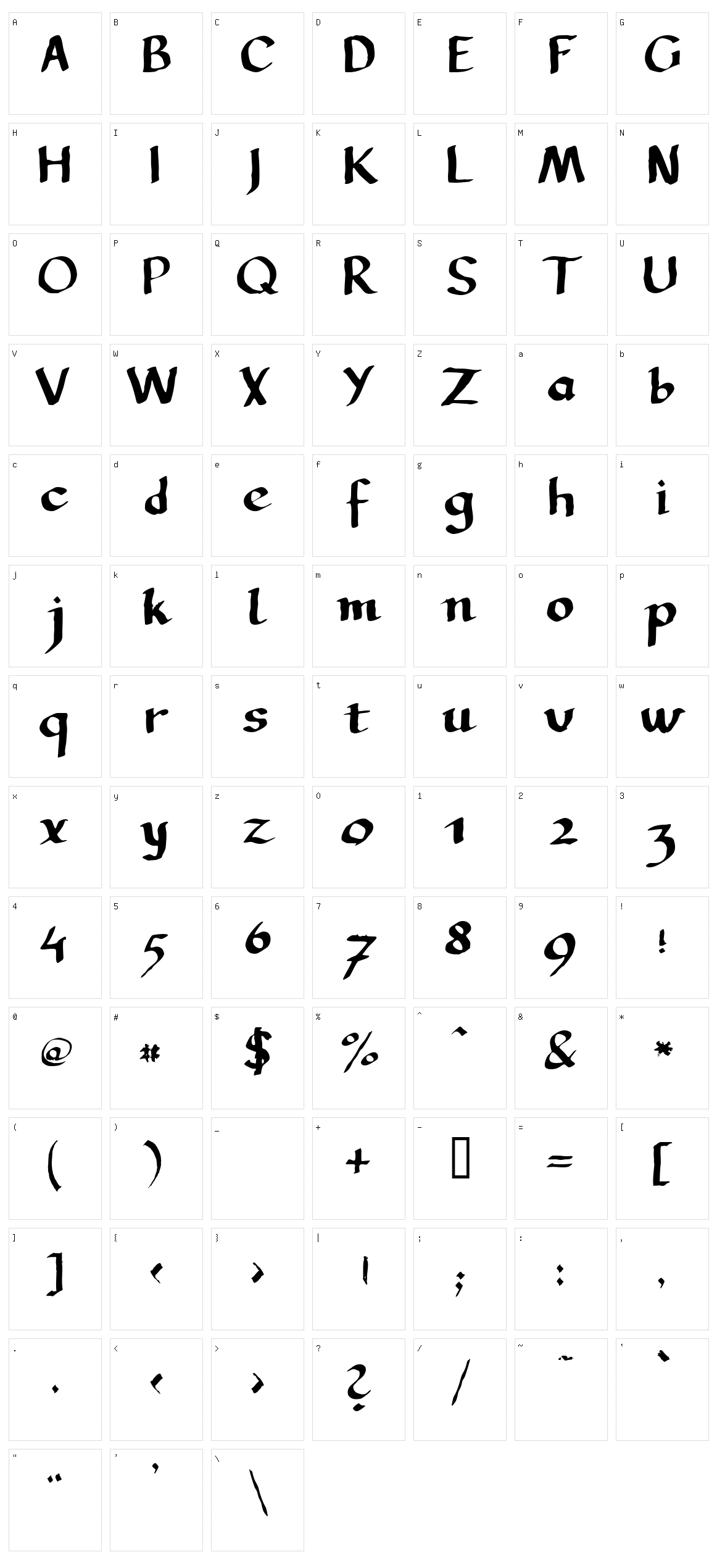 LL Calligraphy Character Set