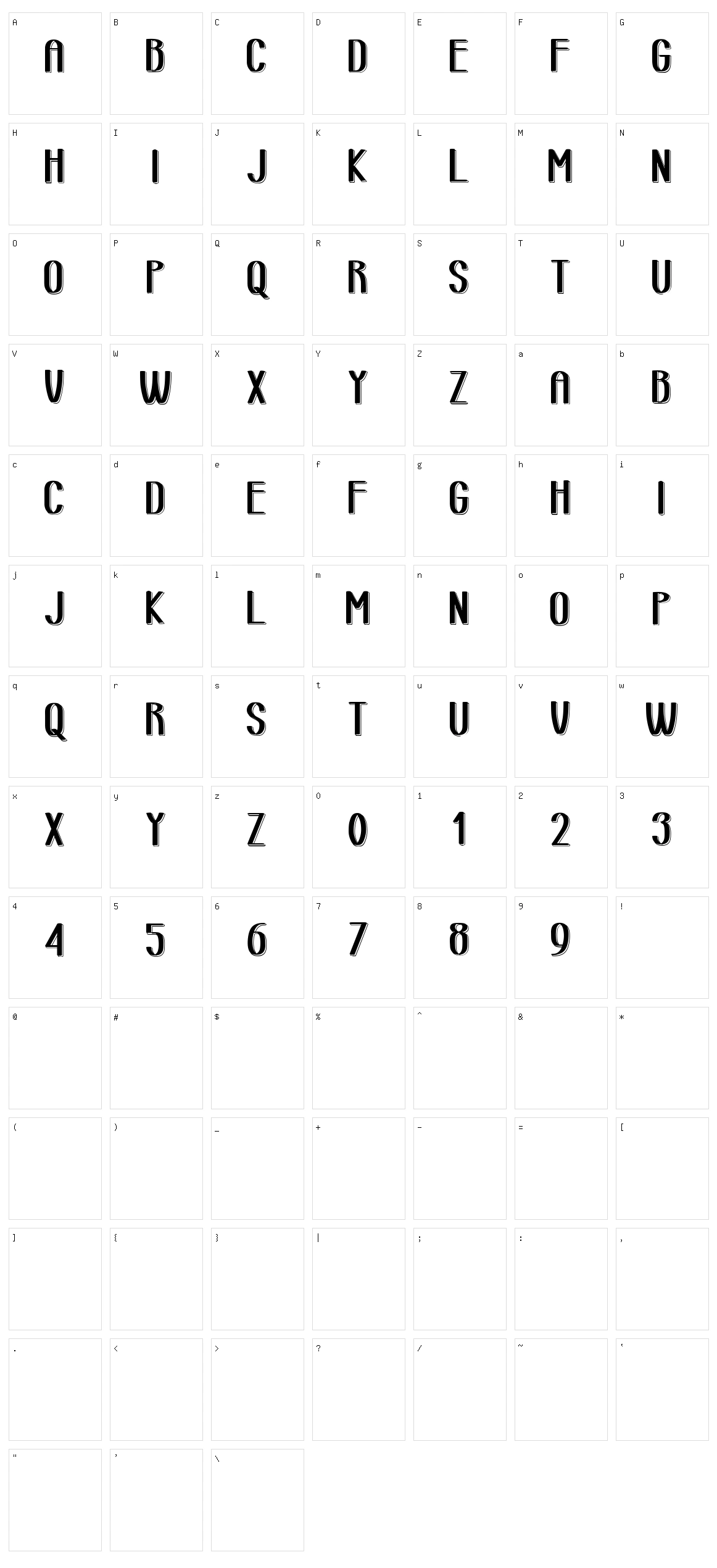 Retro Lined Area Character Set