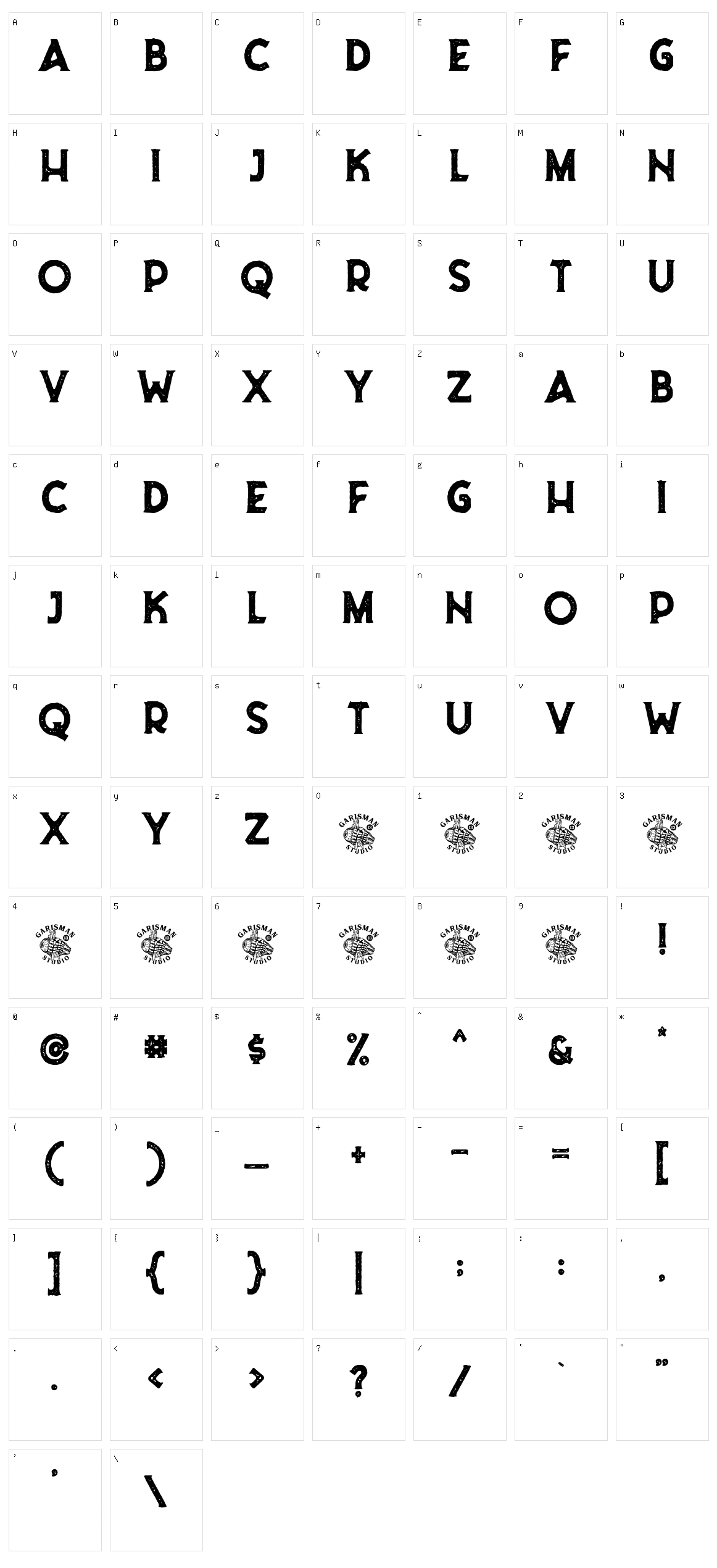 Riborn Character Set