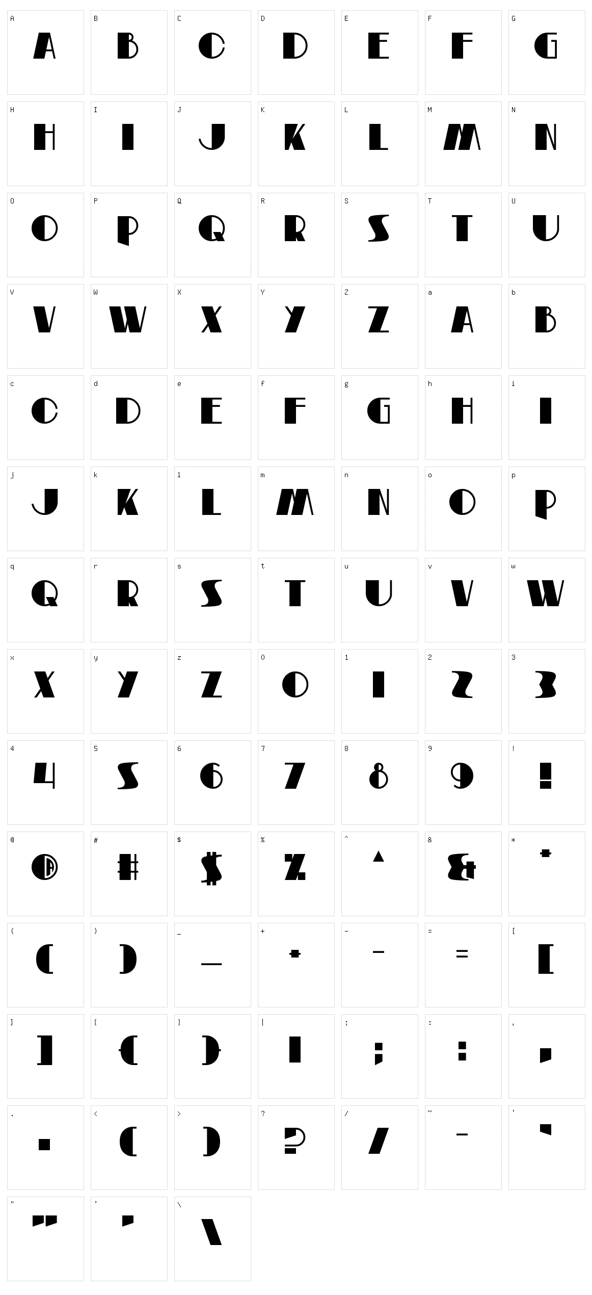 Riemann Theatre Character Set