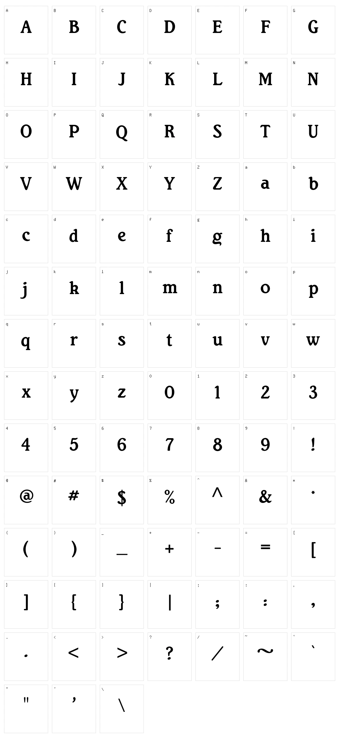 Rita Smith Character Set