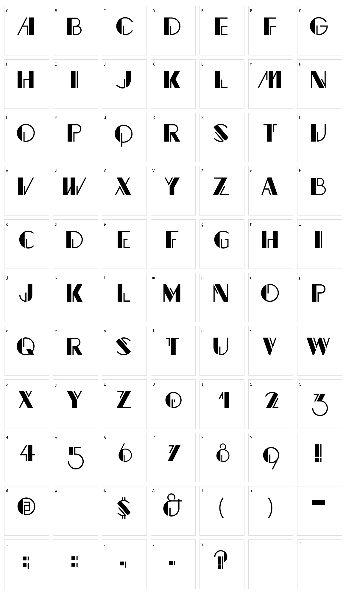 Rocodecoco Character Set