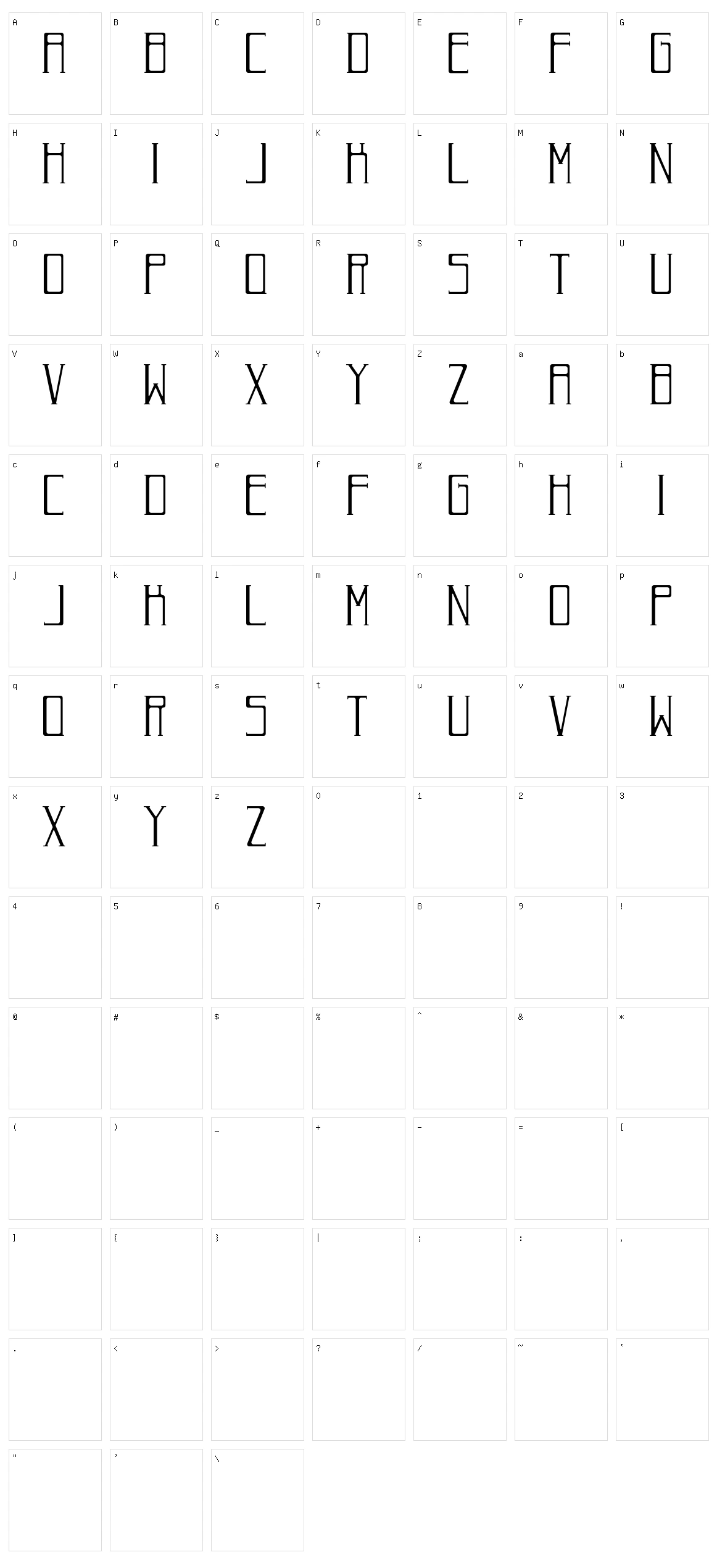 Roman Deco Character Set